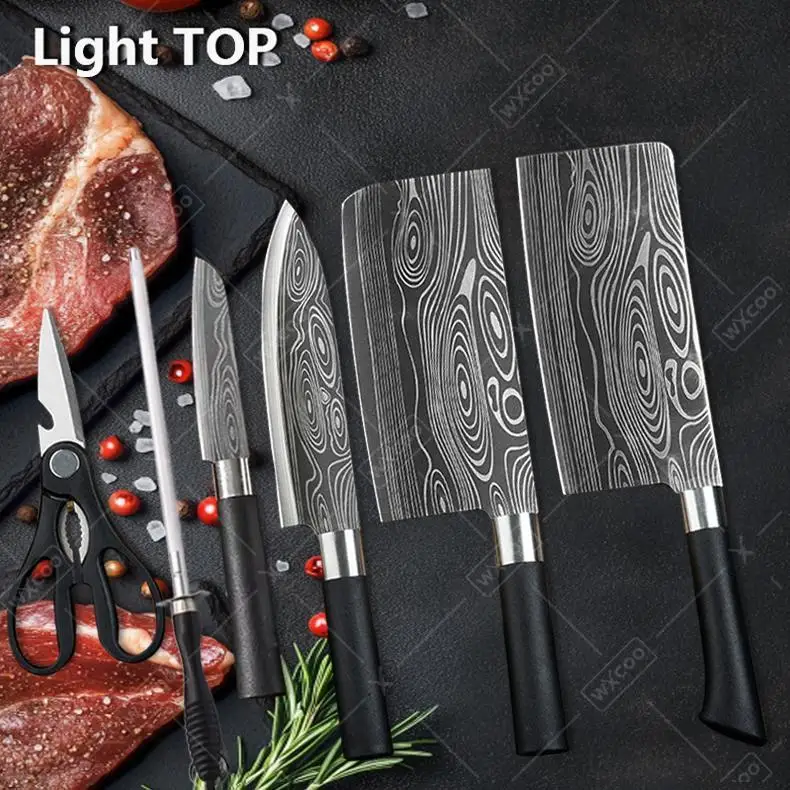 Professionelle Küchenmesser Edelstahl Schere Obst Allzweckmesser Schärfstab Scharfes Schneiden Kochmesser Kochutensilien Image