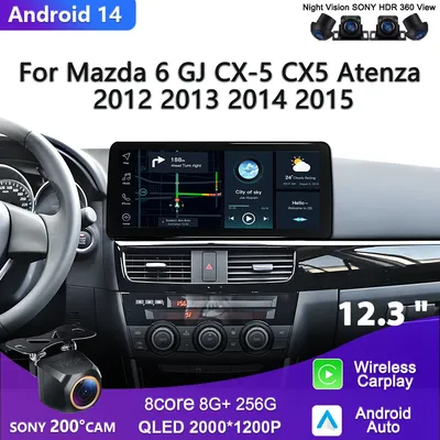 Android 14 Auto Für Mazda 6 GJ CX-5 CX5 Atenza 2012 2013 2014 2015 Multimedia Head Unit Navigation Auto Radio player Auto Stereo