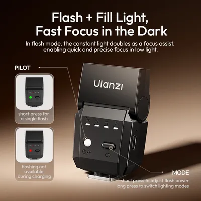Ulanzi SL03 Mini Camera Flash Light Speed Lite for Canon for Sony for Nikon for Fuji Camera DSLR Vlog Outdoor Photography Shots