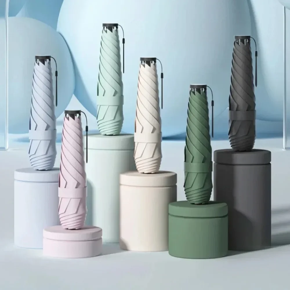 Sonnenschutz-Regenschirm, zusammenklappbar, automatischer UV-Schutz-Regenschirm, kompakt und tragbar, frischer Regenschirm, Regen- und Regenschirm mit doppeltem Verwendungszweck Image