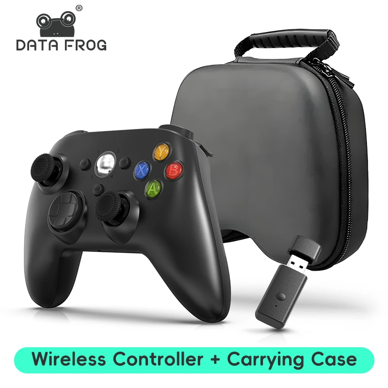 DATA FROG Wireless Controller Schützende Tragetasche Bundle Hartschale Wiederaufladbares Dual Shock Gamepad für Xbox 360 Slim Image