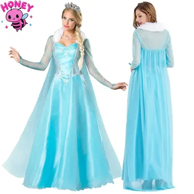 Gefrorene Cosplay Elsa Cosplay Kostüm Prinzessin Kleid Umhang Elsa Erwachsene Eis und Schnee Prinzessin Kleider Halloween Performance Kostüme Image