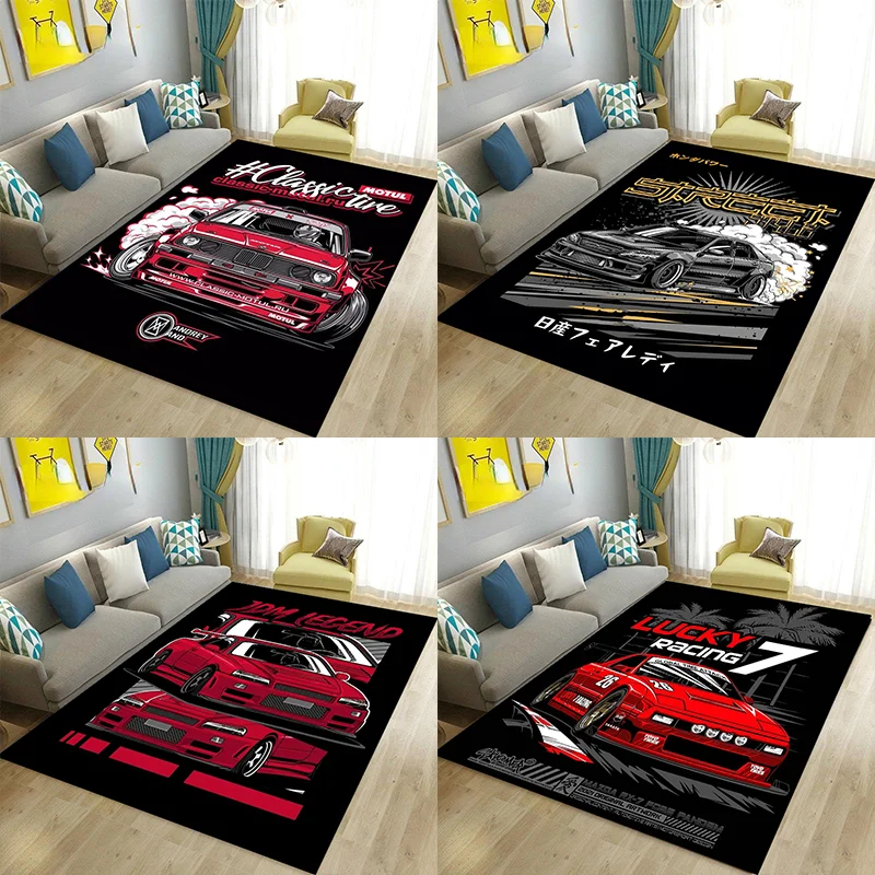Hallway Carpet JDM Cool Racing Car Rugs Bedroom Carpets Entrance Doormat Living Room Rug Floor Mats Non-slip Home Kitchen Decor