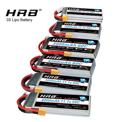 HRB 3S Lipo Batery 11,1 v 1300 mah 1500 mah 1800 mah 2200 mah 3000 mah 4000 mah 5000 mah 6000 mah Lipo Batterie für 3S RC Autos Drone Boot