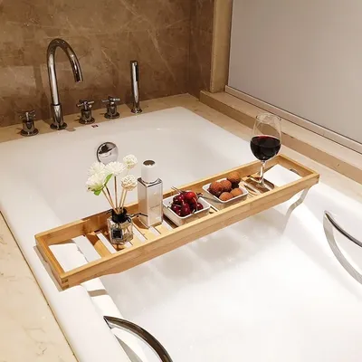 Wooden Bathtub Tray Bathtub Shelf Spa Bathtub Tray Storage Rack Books Wine Tablet Stand Storage Rack Bathtub Accessories