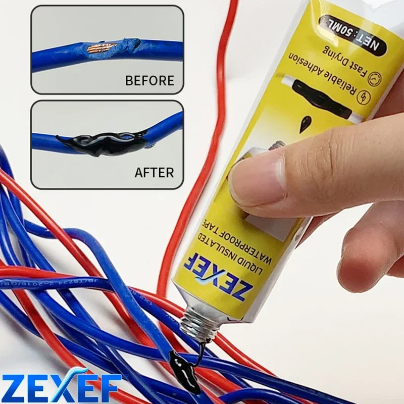 Wasserdichtes, elektrisch isolierendes Flüssigkeitsband für zu Hause, Anti-Feuchtigkeit-Dichtmittel, Fix A-Bodeneinspritzungsset, Reparaturkabel, Gummidraht Image