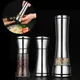 Macina sale e pepe manuale in acciaio inossidabile Bottiglia di condimento per pepe regolabile Gadget da cucina Macina sale spezie manuale a due teste
