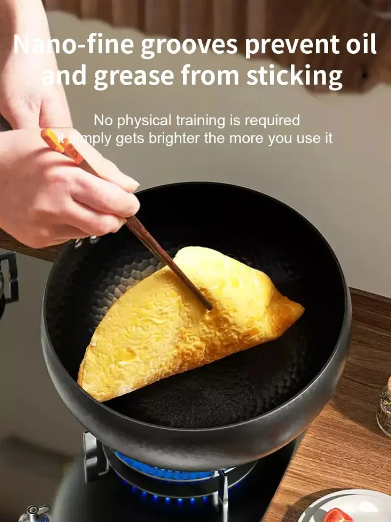 Antihaftbeschichteter Kochgeschirrtopf mit großem Bauch, Eisenzusatz, Eintopf, Kochen, unbeschichtetes Eisen, Bratpfanne, Eintopftopf, Nano, energiesparend Image