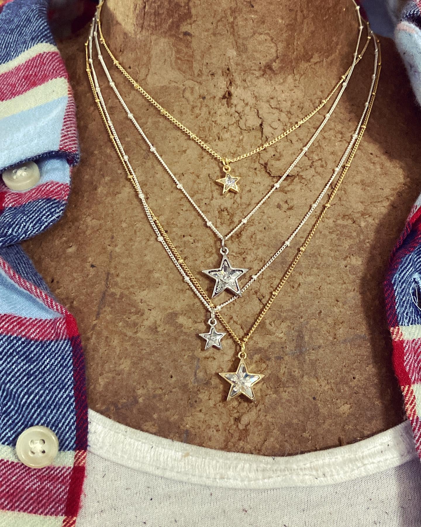 Collana con ciondolo a stella, collana con ciondolo a stella in oro, collana con ciondolo a stella in argento, collana con ciondolo a stella in zircon