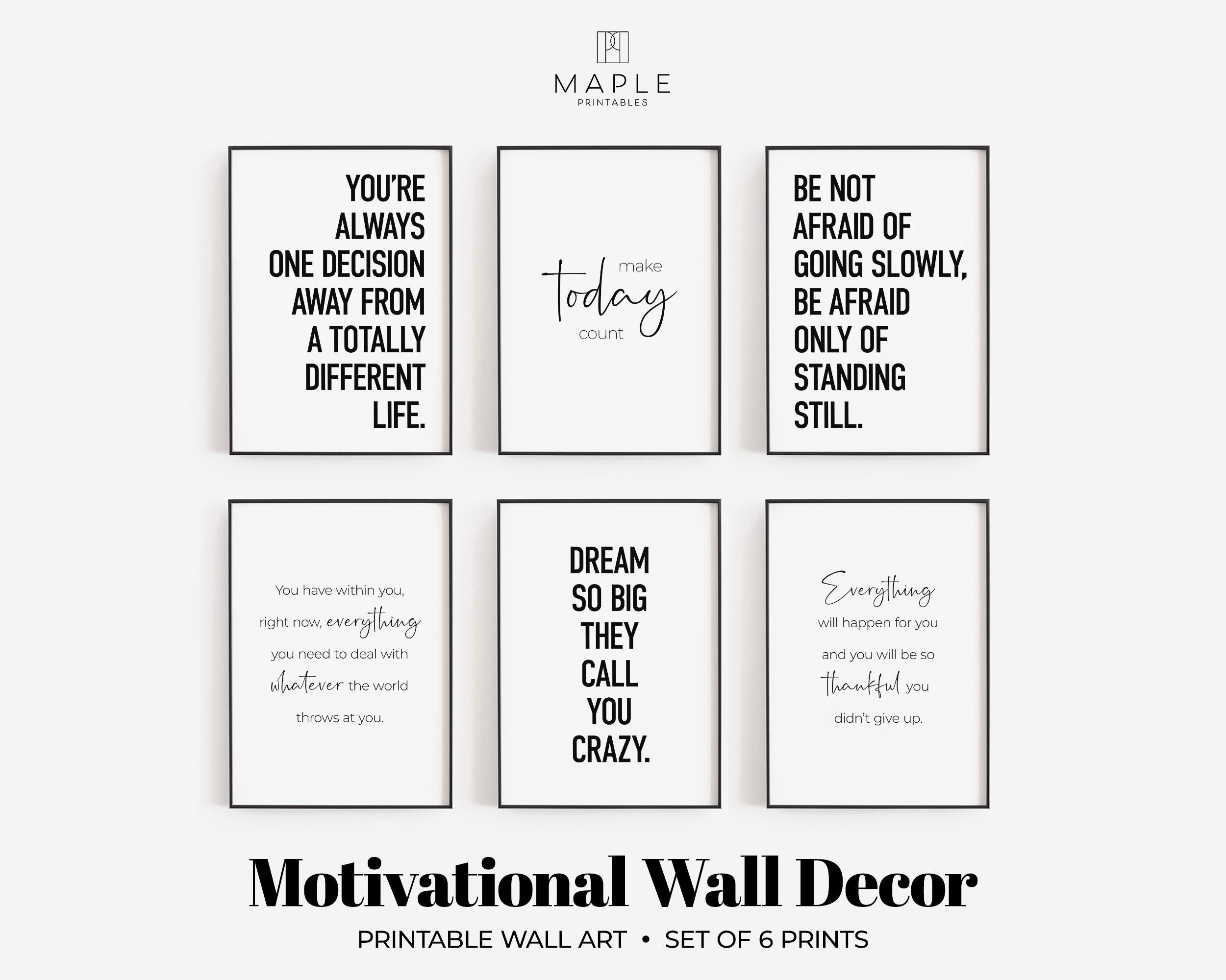 Poster motivazionali, set di 6 STAMPABILI, decorazioni per ufficio per donne, arte murale motivazionale, citazioni motivazionali sul lavoro, stampe mo