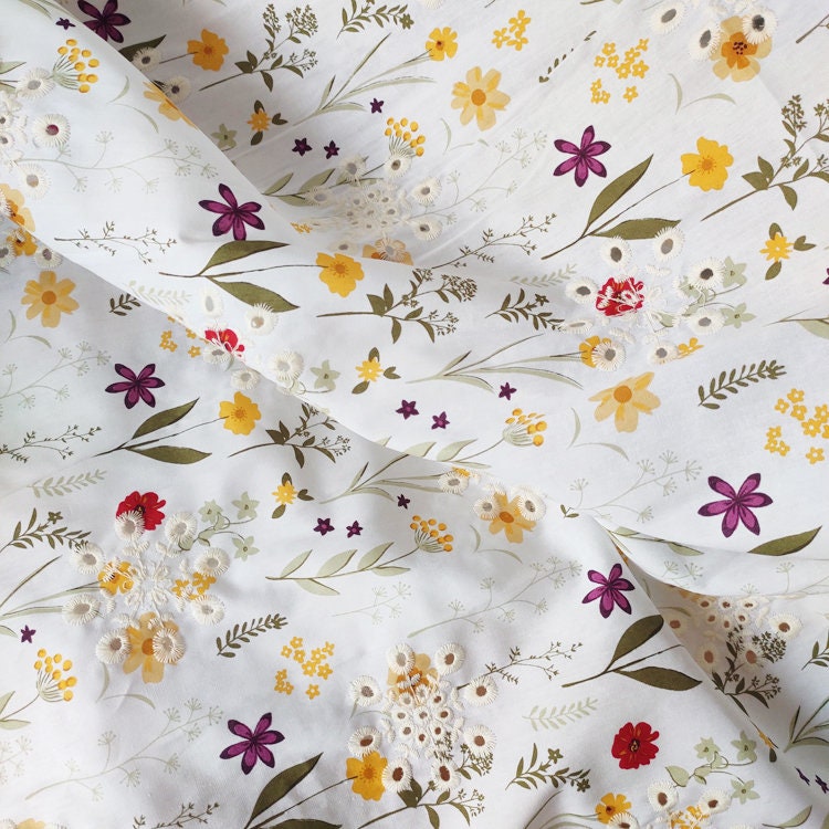 Tessuto di cotone a fiori, tessuto per cuscini, tessuto per trapunte, tessuto a fiori, tessuto stampato, tessuto morbido, tessuto per abiti, tessuto d