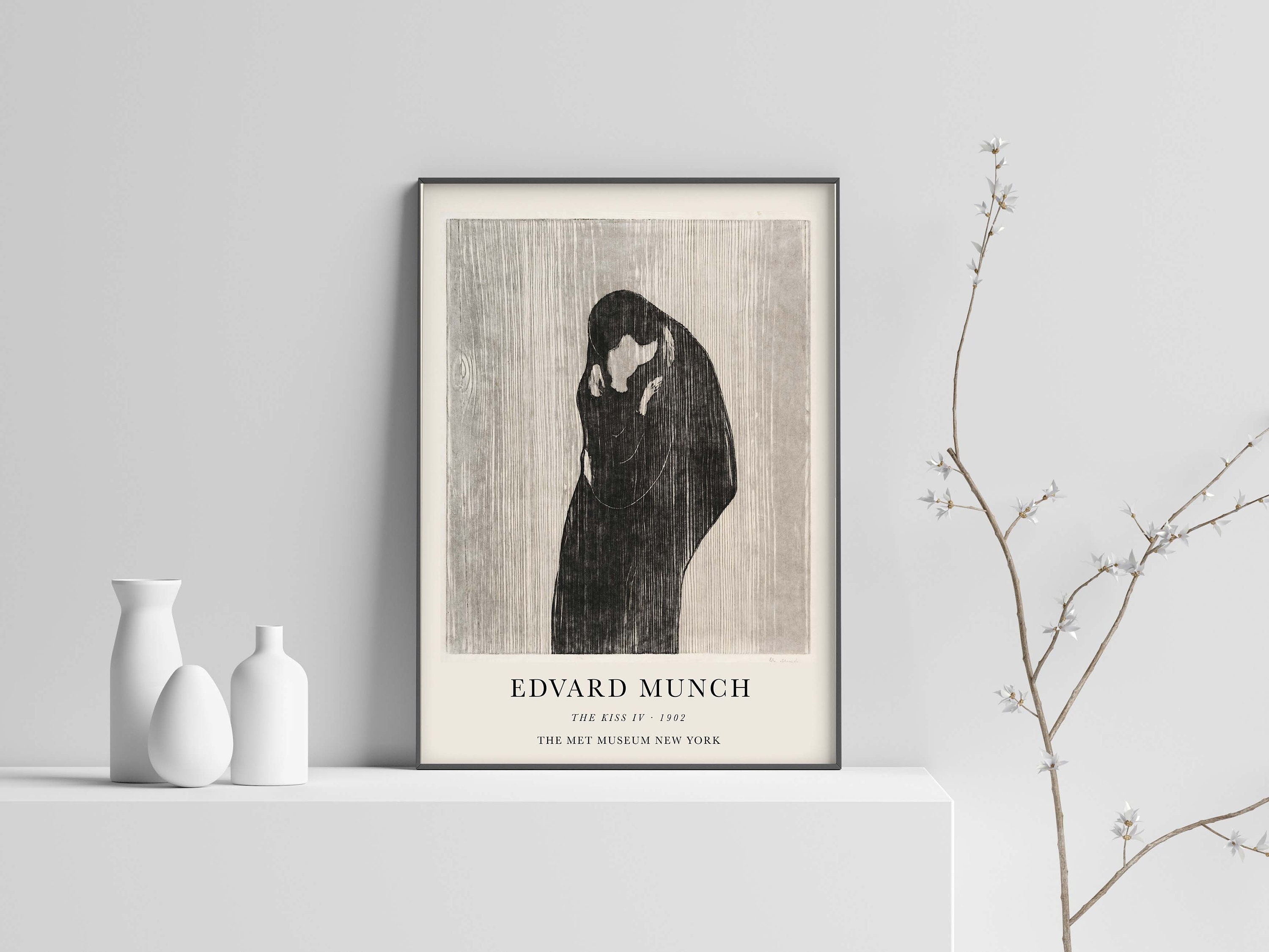 Stampa d'arte di Edvard Munch, Munch Modern Art, Munch Vintage Art, Poster di Munch, Stampa di Munch, Il Bacio IV, Stampa di poster d'arte da parete -