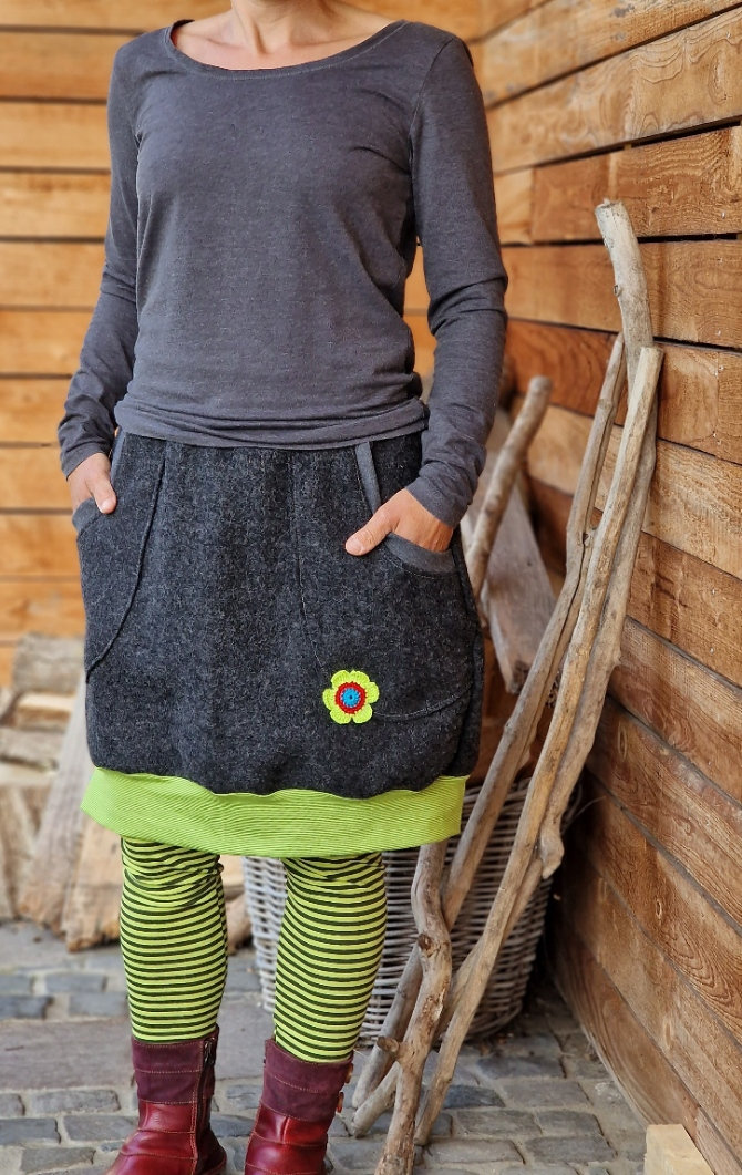 Gonna invernale, gonna di lana, gonna alla moda, gonna s-XL per donna, gonna in lana, gonna di lana, gonna invernale, gonna da donna, grigia, gonna co