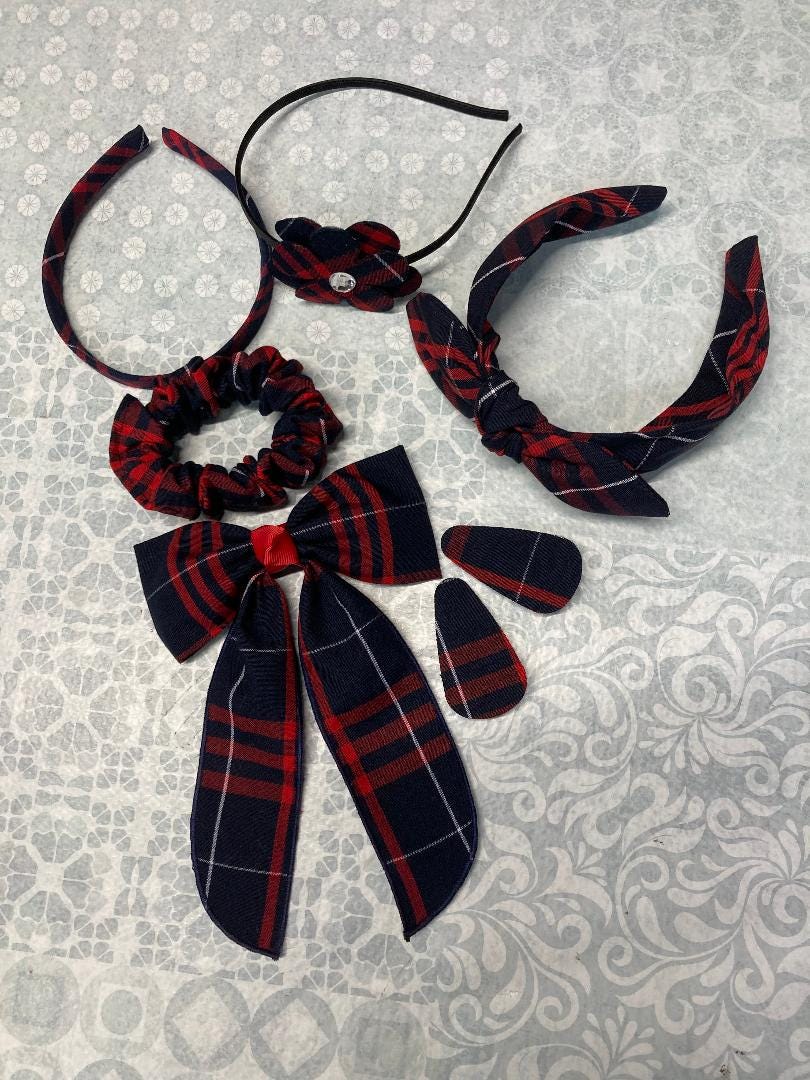 Collezione HEATHER plaid 37 Rosso, Bianco, Blu navy plaid ritorno a scuola