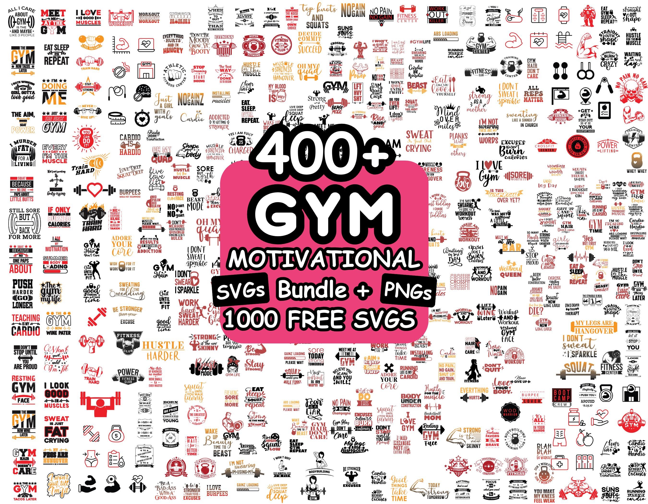 Pacchetto di divertenti SVG per palestra, pacchetto di SVG per allenamento, pacchetto di citazioni motivazionali SVG, SVG per fitness, file di taglio