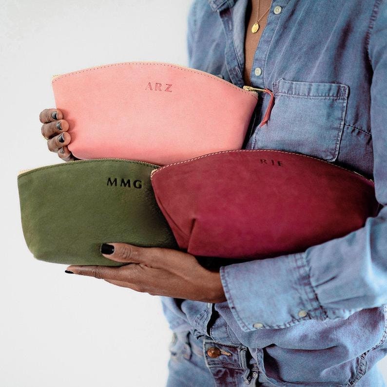 Borsa per il trucco / Borsa per il trucco da damigella d'onore / Borsa per il trucco personalizzata / Idee regalo per damigelle d'onore / Borsa per il