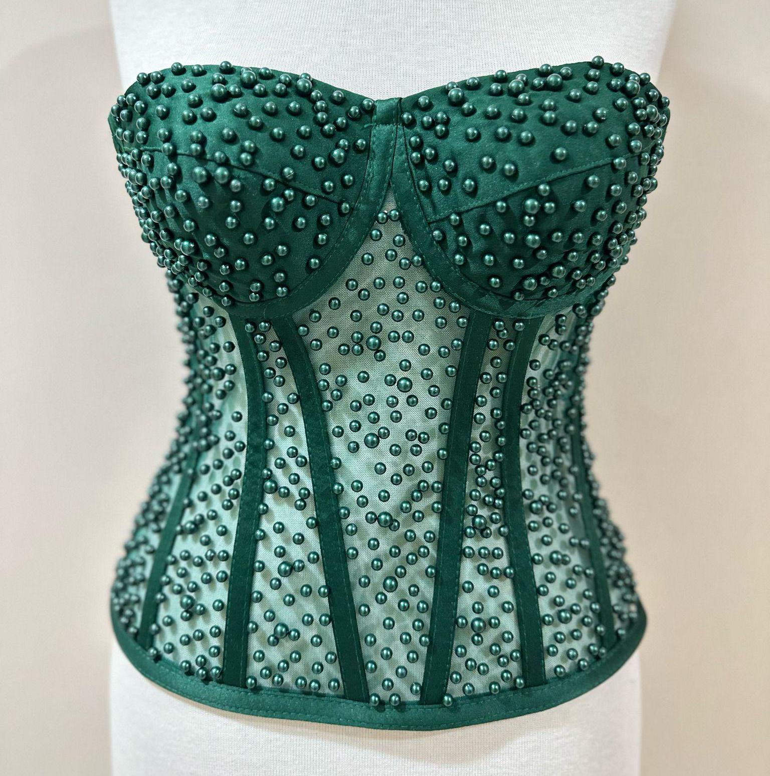 Bustier con strass / Top bustier / Corsetto trasparente / Bustier con coppe / Corsetto senza spalline / Corsetto overbust / Bustier in rete / Regalo p