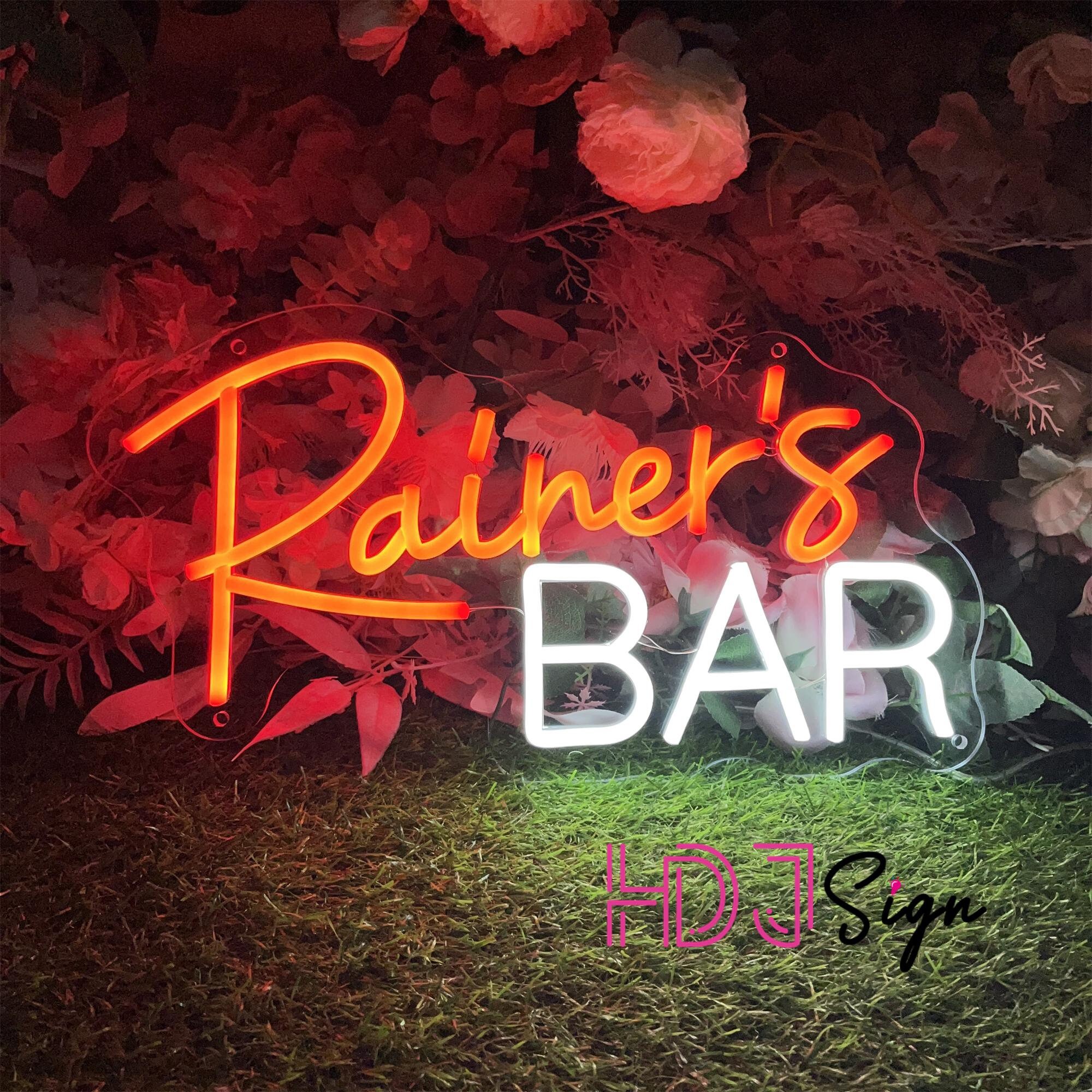 Insegna al neon personalizzata per bar, insegna LED personalizzata con il nome del tuo bar, insegna al neon personalizzata per bar di casa, insegna pe