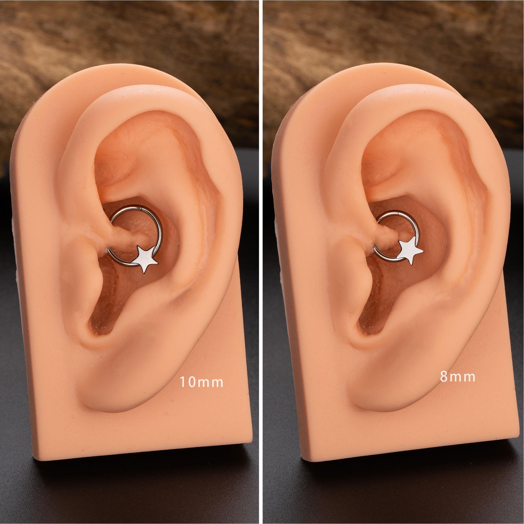 Anello per setto nasale a stella in argento titanio 16G/Piercing per setto nasale con cerniera/Gioielli per setto nasale spesso/Piercing per setto nas