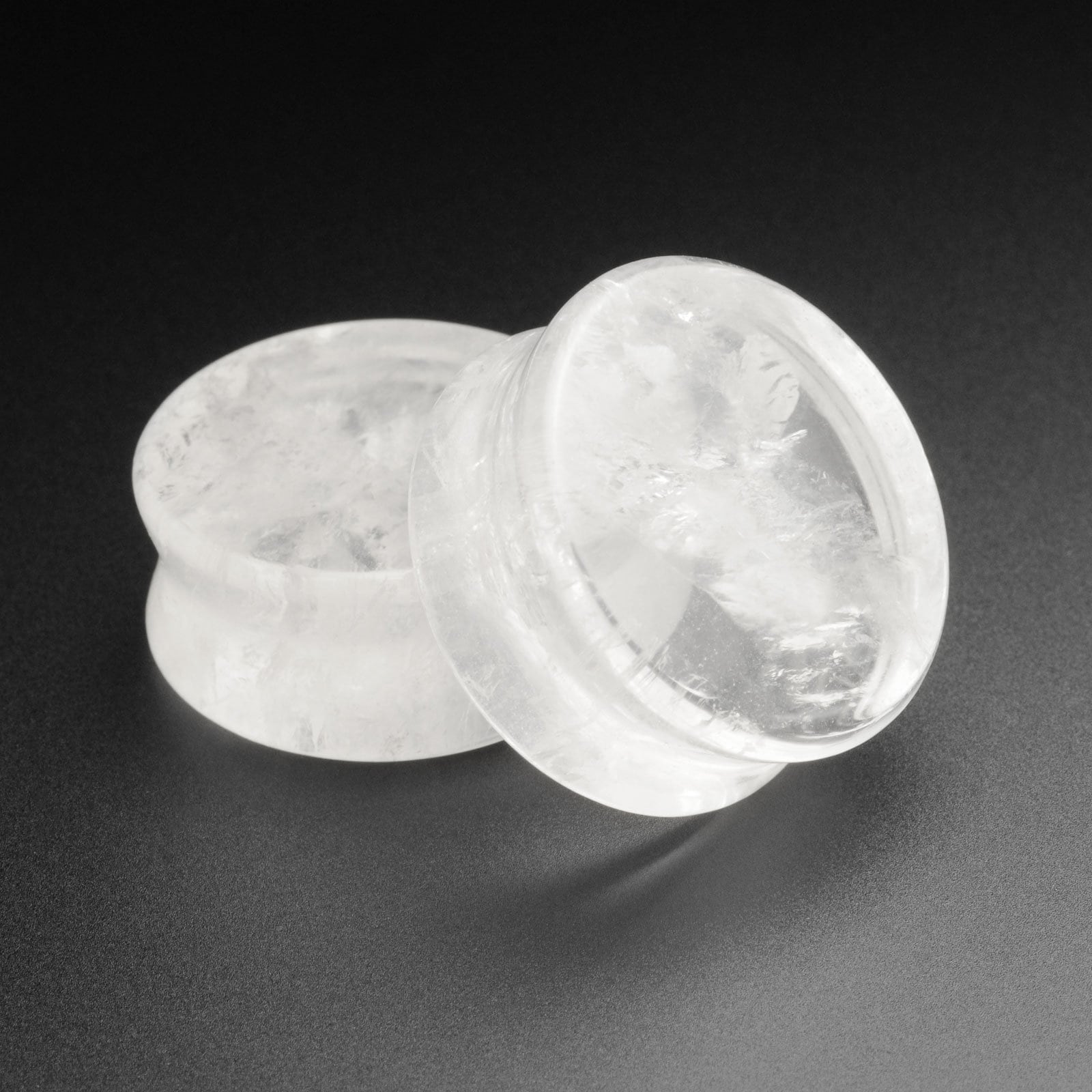 Dilatatori auricolari con pietra a doppia svasatura in quarzo torbido / Calibri per dilatatori auricolari in pietra organica / Misure 4 mm (6 g) - 25