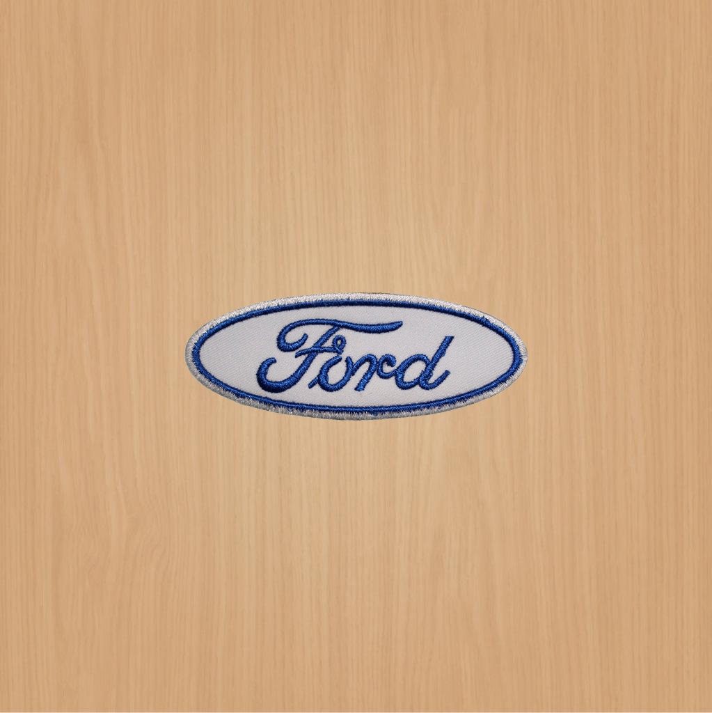 Toppa per auto Toppa ovale classica Bianca, toppa termoadesiva, toppa ricamata per giacche, toppa facile, toppa da cucire 9,5X3,5 cm