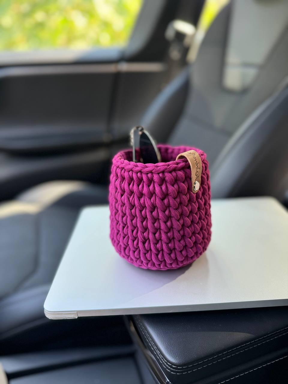 Supporto per occhiali morbido, cestino portaoggetti all'uncinetto, porta occhiali da sole, porta telecomando, organizer da comodino, porta occhiali