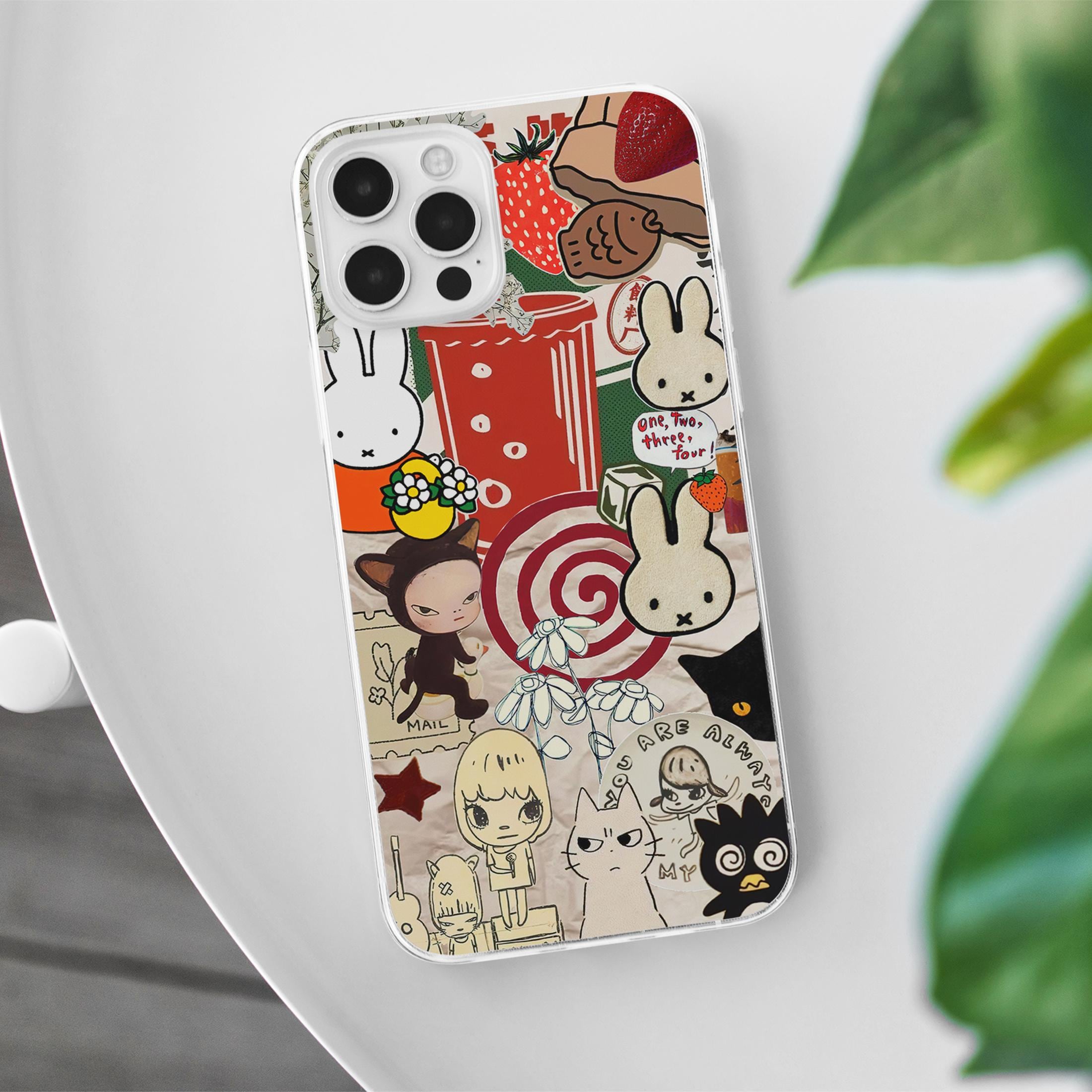 Custodia per telefono MagSafe con collage di cartoni animati giapponesi vintage: cover Kawaii Anime Harajuku per iPhone 17 Samsung