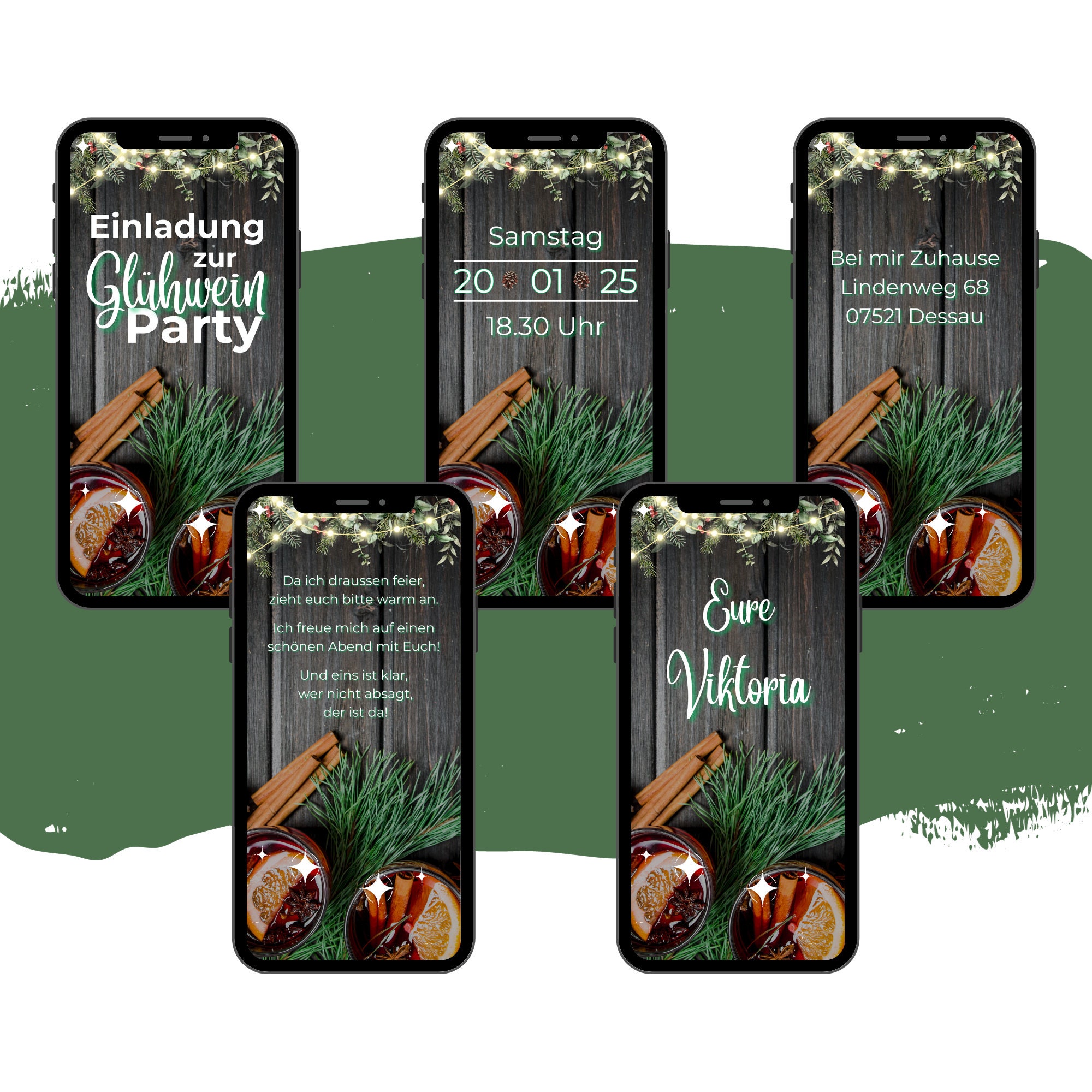 eCARD Invito alla festa del vin brulé | Biglietto d'invito digitale per WhatsApp per celebrare il vin brulé | Biglietto d'invito animato personalizzat