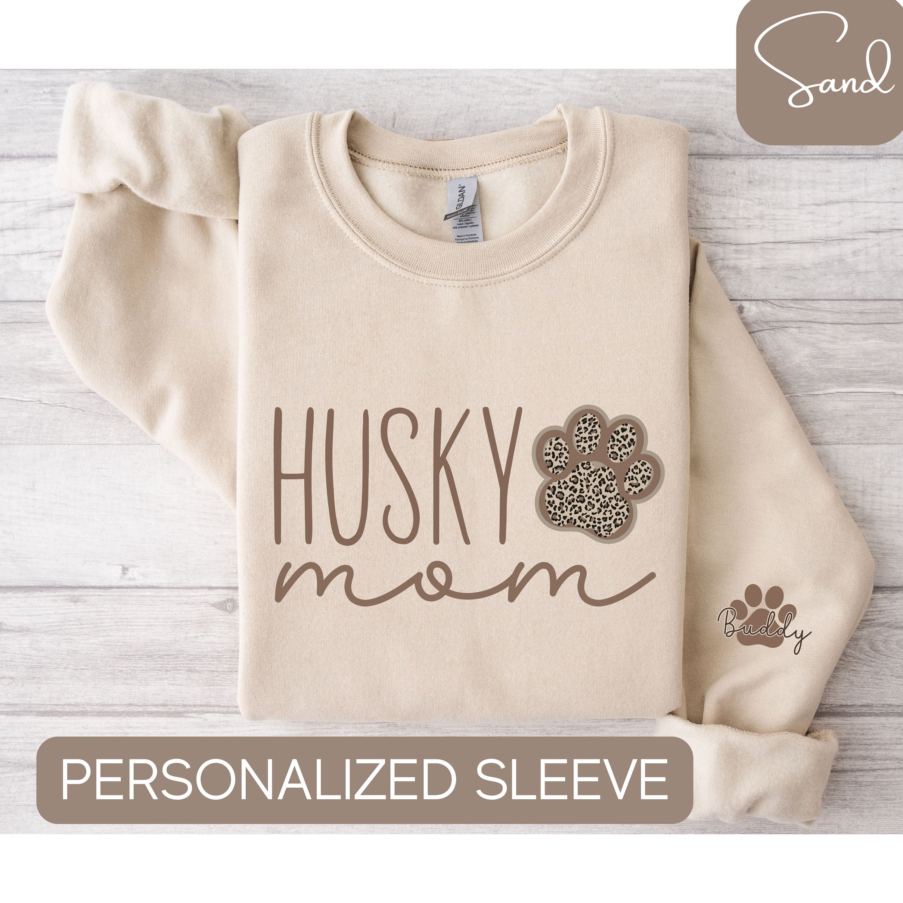 Felpa con stampa Husky Mom, maglietta con scollo a V, maglietta a maniche lunghe, maglietta Husky personalizzata, felpa Husky personalizzata, regali H