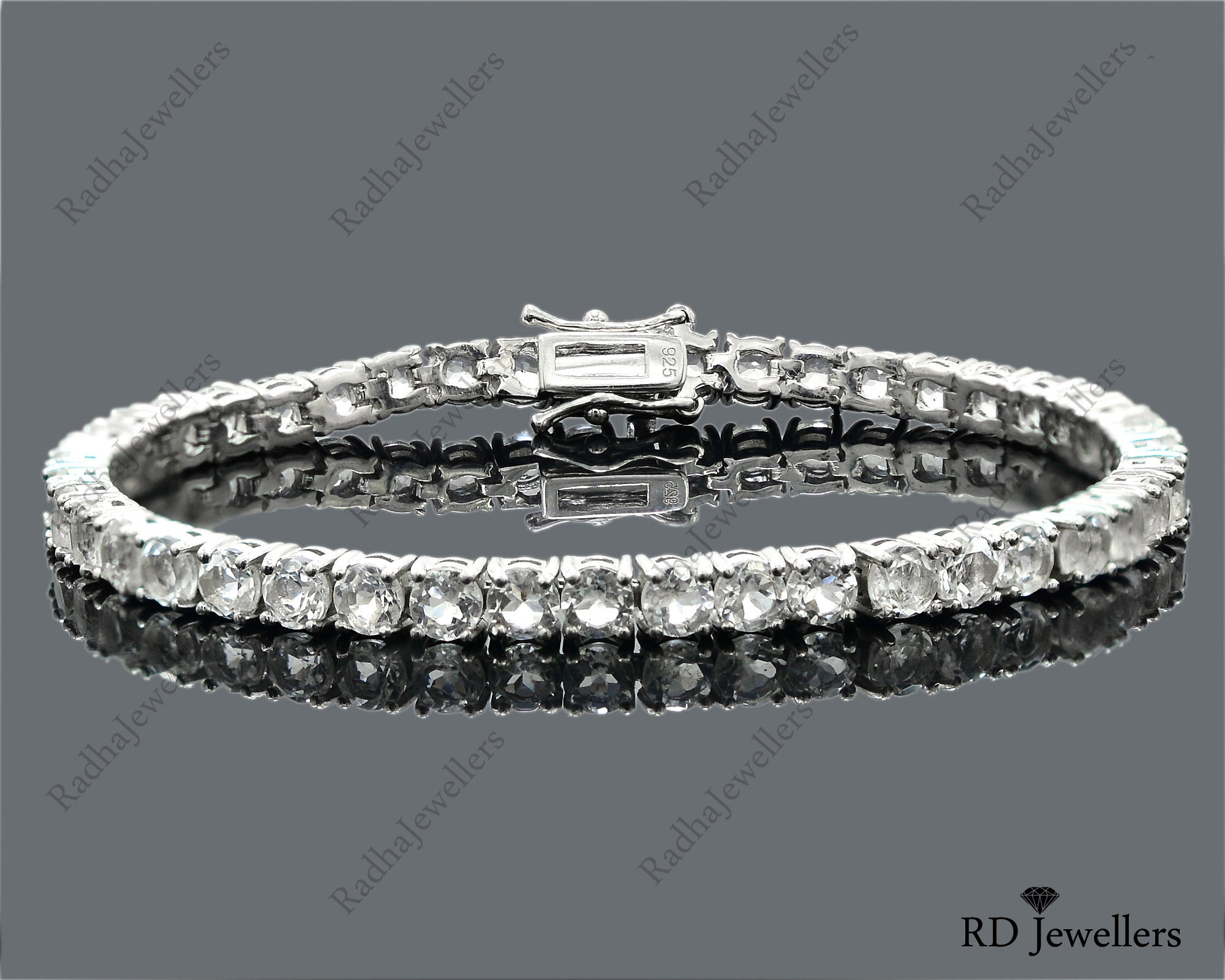 Bracciale in quarzo di cristallo curativo naturale, argento sterling 925, bracciale tennis, bracciale tennis in cristallo curativo, bracciale delicato