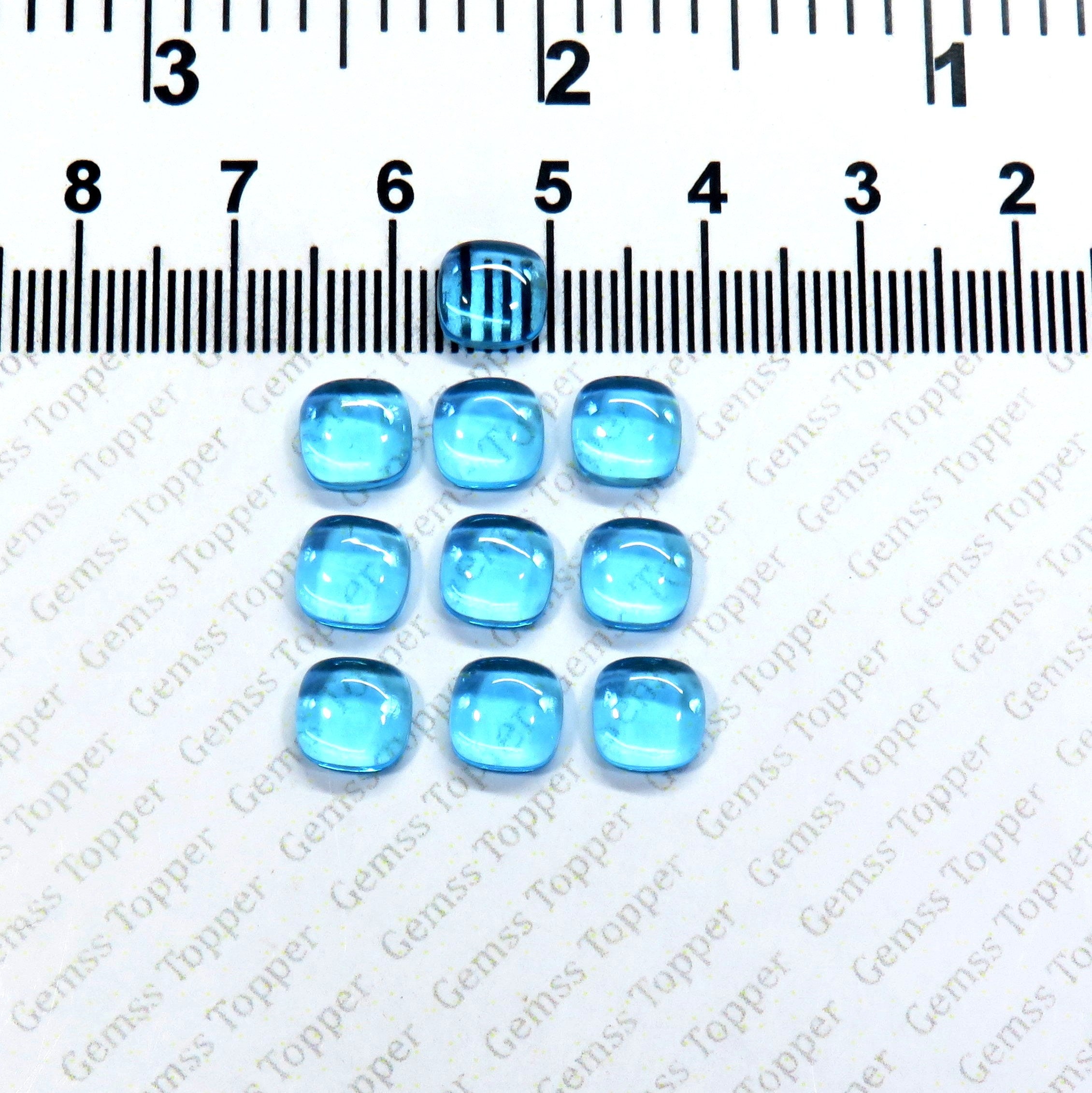 Topazio blu svizzero da 8 mm, 9 mm, 10 mm, cabochon a cuscino: la migliore pietra preziosa per la creazione di gioielli