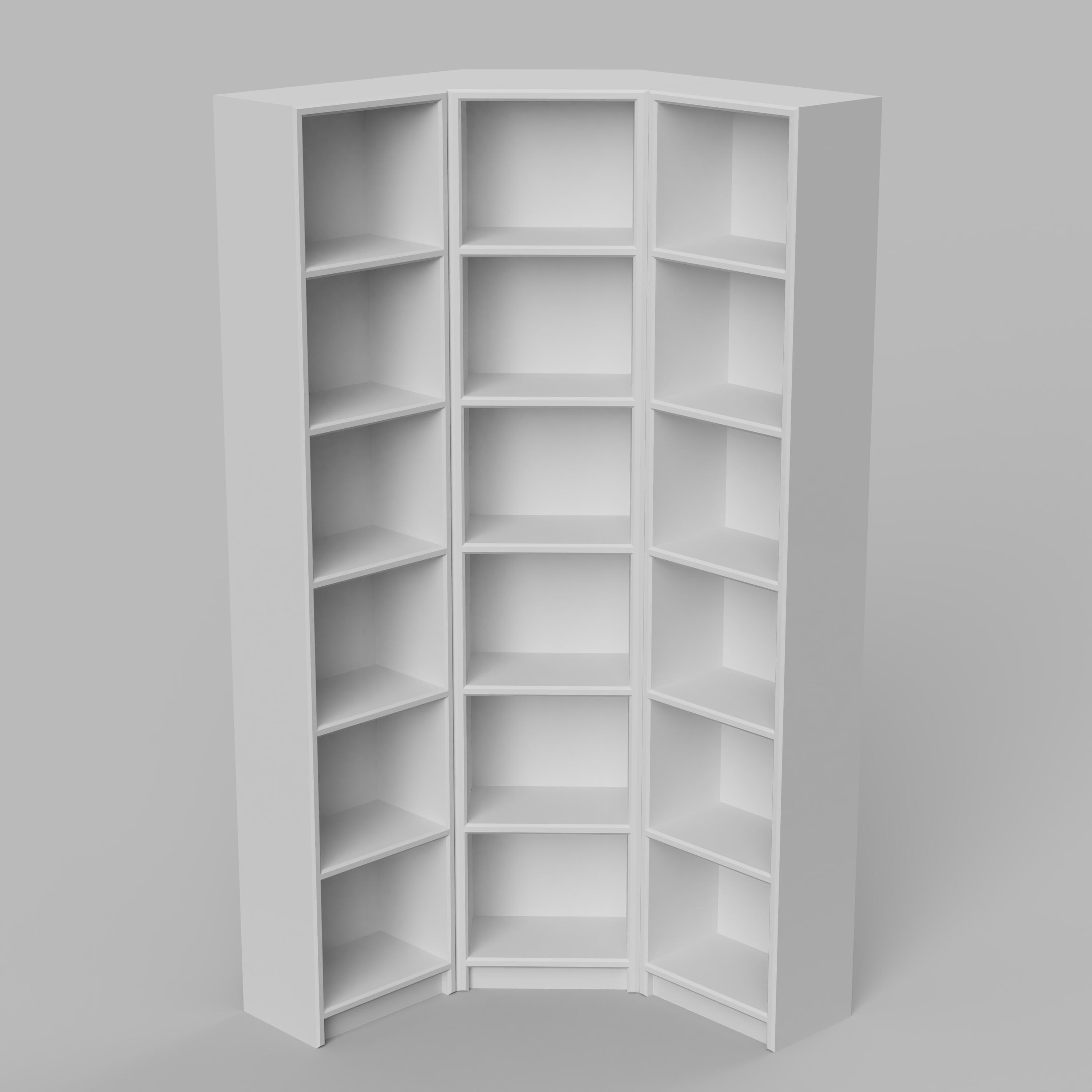 File STL - Set STL di librerie angolari in miniatura in scala 1/12 (2 pezzi) per case delle bambole e progetti in miniatura (licenza commerciale)