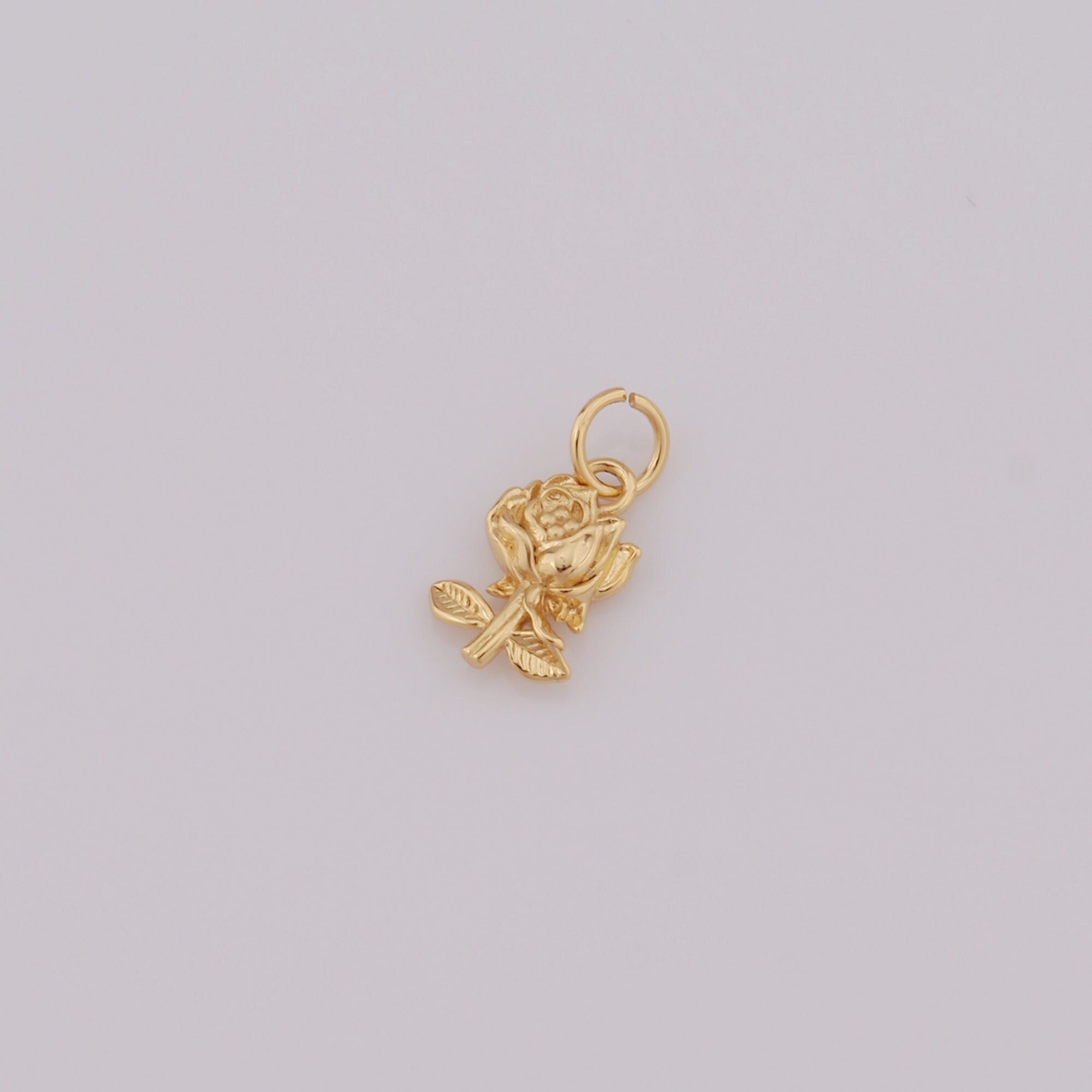 1 pz Ciondolo a forma di fiore in oro, ciondolo a forma di fiore riempito in oro 18 carati, ciondolo a forma di fiore fai da te per braccialetti, coll