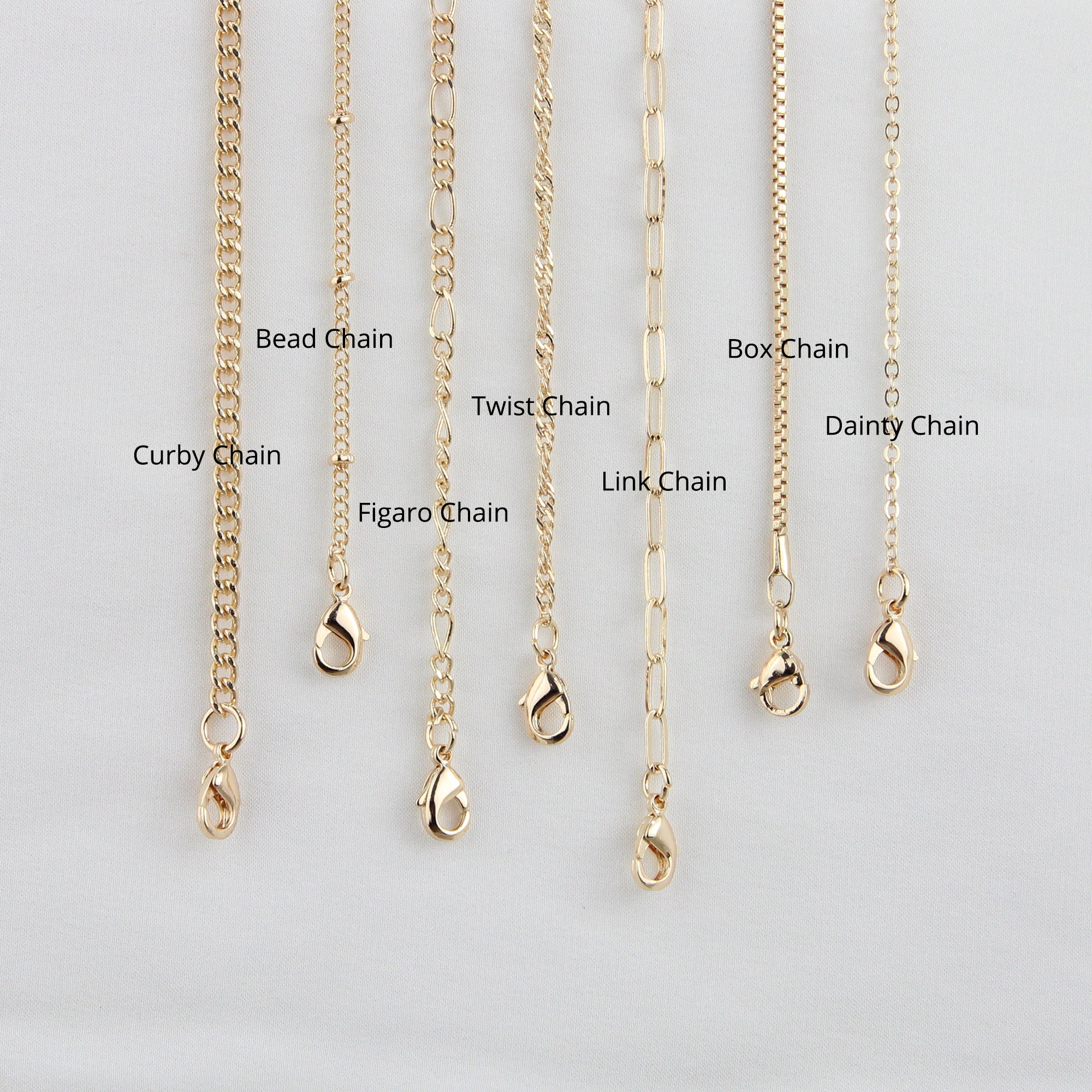 Collana con catena in oro, catena in oro rosa, catena a graffetta, catena intrecciata, catena Figaro, catena a maglie, catena a perline, catena a scat