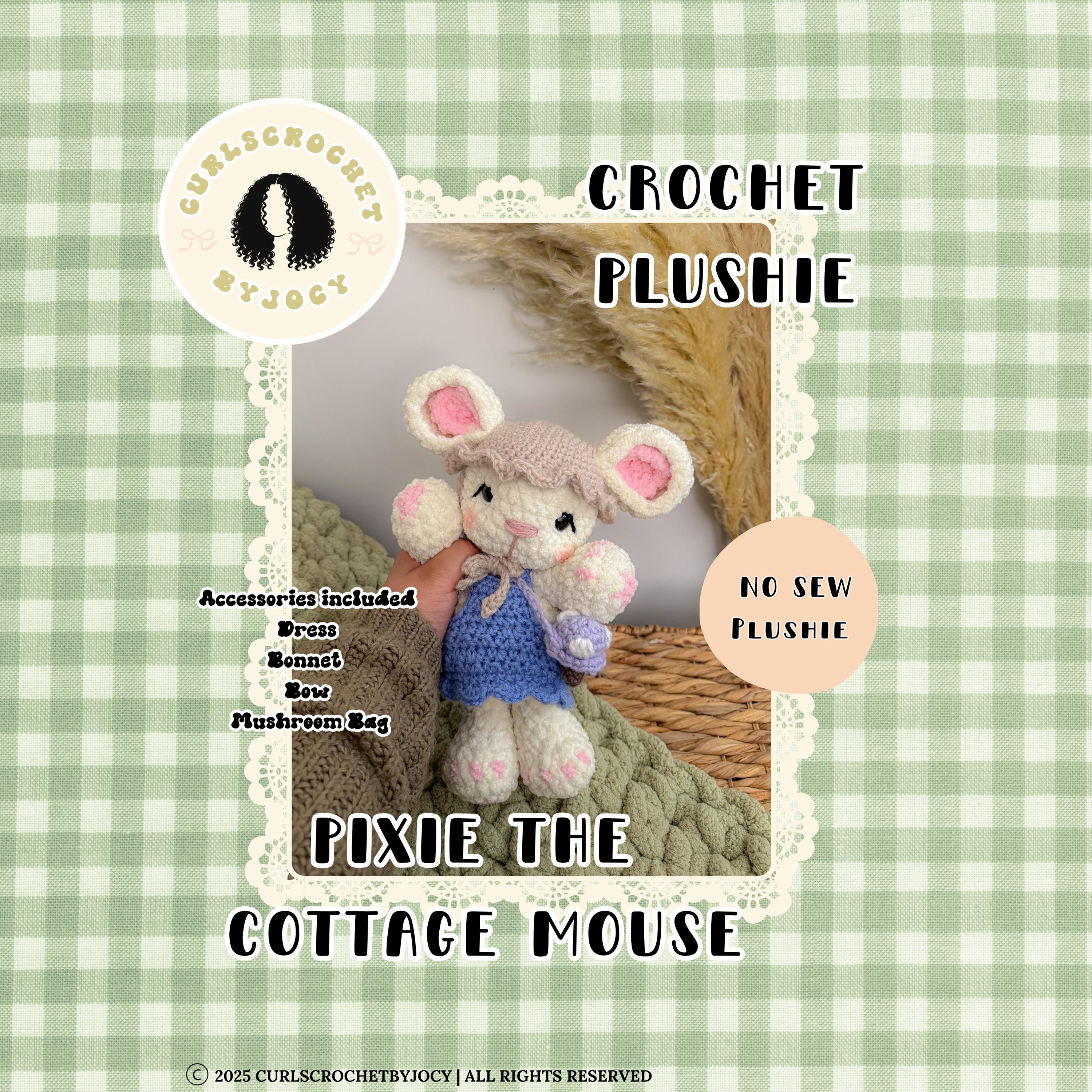 Pixie il topo di campagna / schema senza cuciture / topo all'uncinetto / amigurumi / schema all'uncinetto carino / peluche all'uncinetto / schema all'