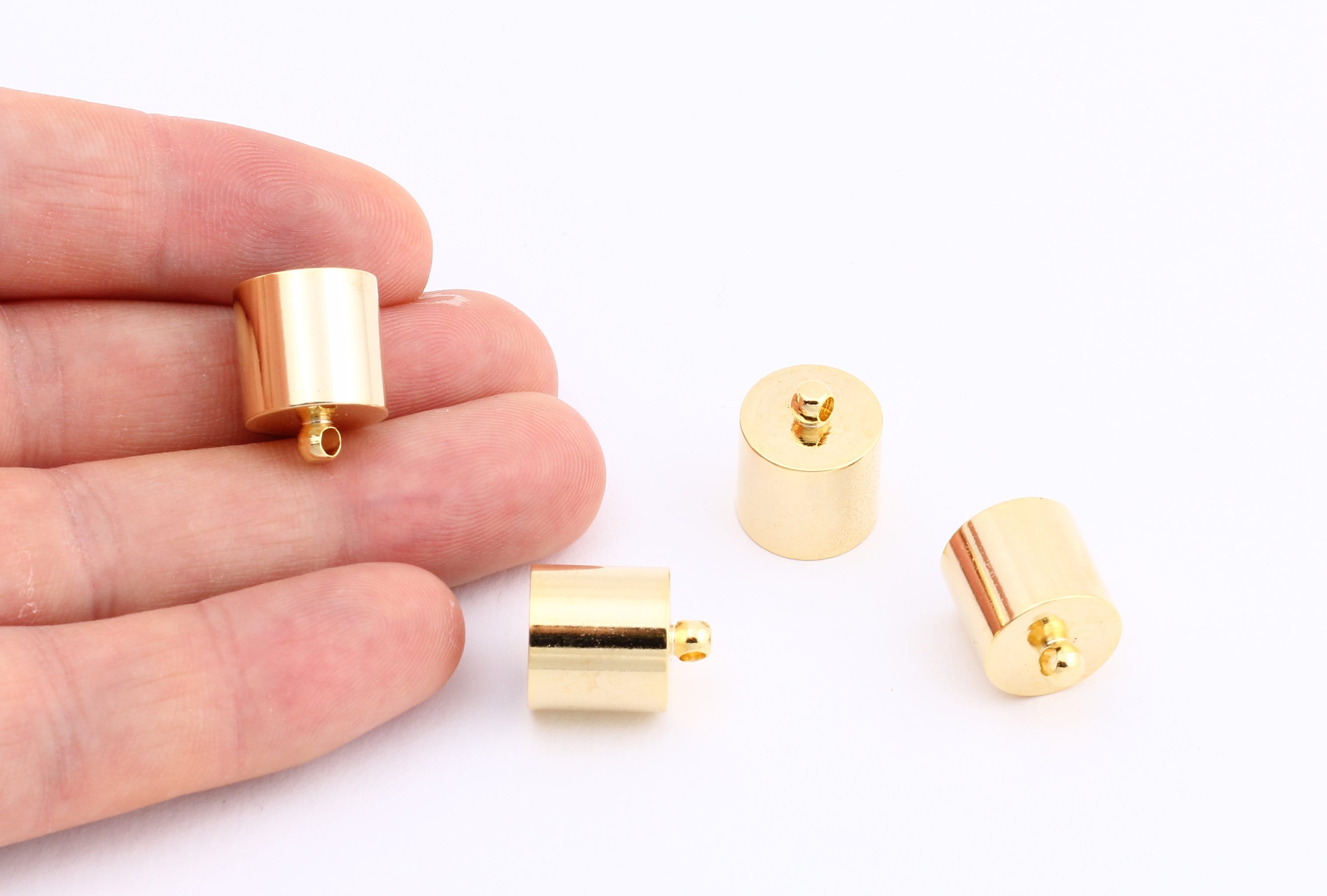 Foro interno 12 mm, 2 pezzi Tappo terminale placcato oro, Tappi terminali enormi, Tappo terminale in ottone massiccio, Tappi per perline, Coni, Tappi