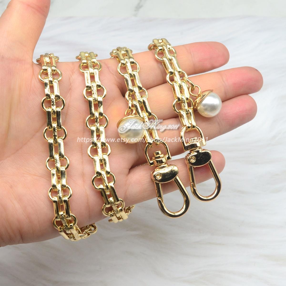 Catena per borsa di alta qualità da 12 mm, catena di ricambio per tracolla, chiusura a maglie metalliche, catena per borsa, catena per manico borsa, L