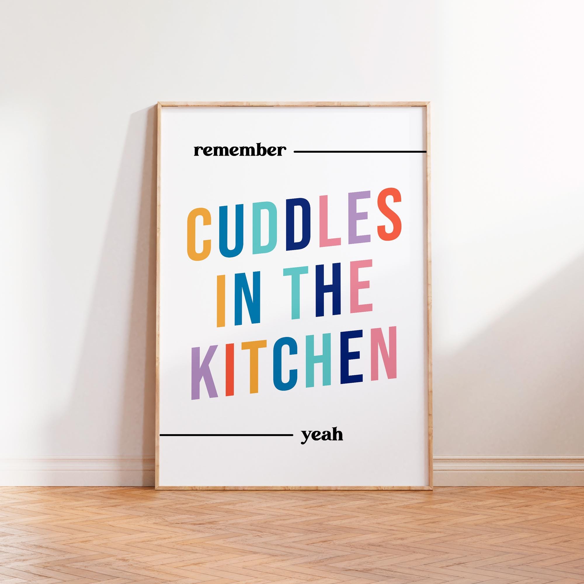 "Stampa artistica da parete \"Cuddles In The Kitchen\", stampa tipografica, stampa ispirata ai testi di Mardy Bum, stampe di poster musicali, stampa senz"