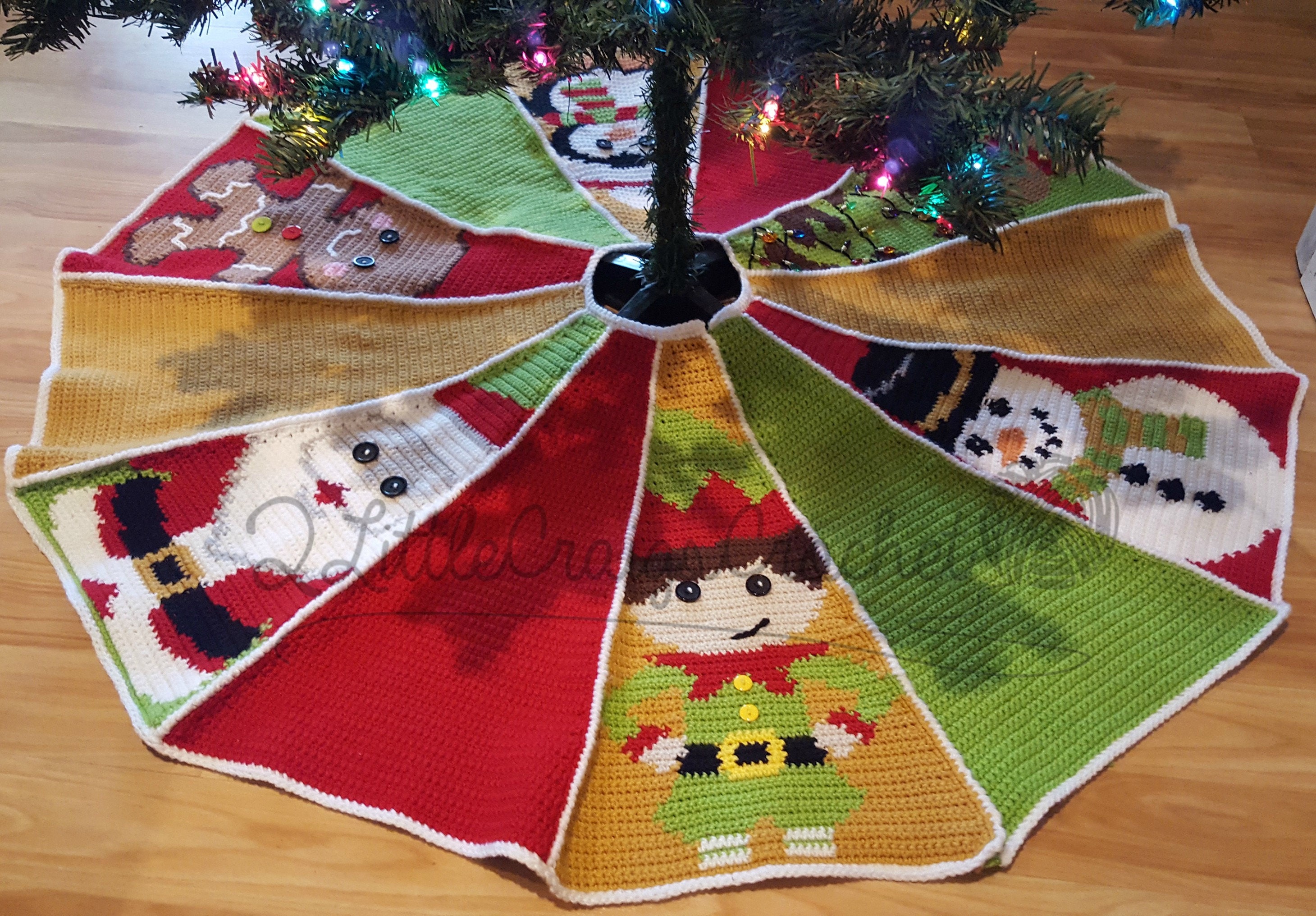Gonna per albero di Natale all'uncinetto - Gonna per albero di Natale all'uncinetto - Natale all'uncinetto - Gonna per albero con grafico all'uncinett