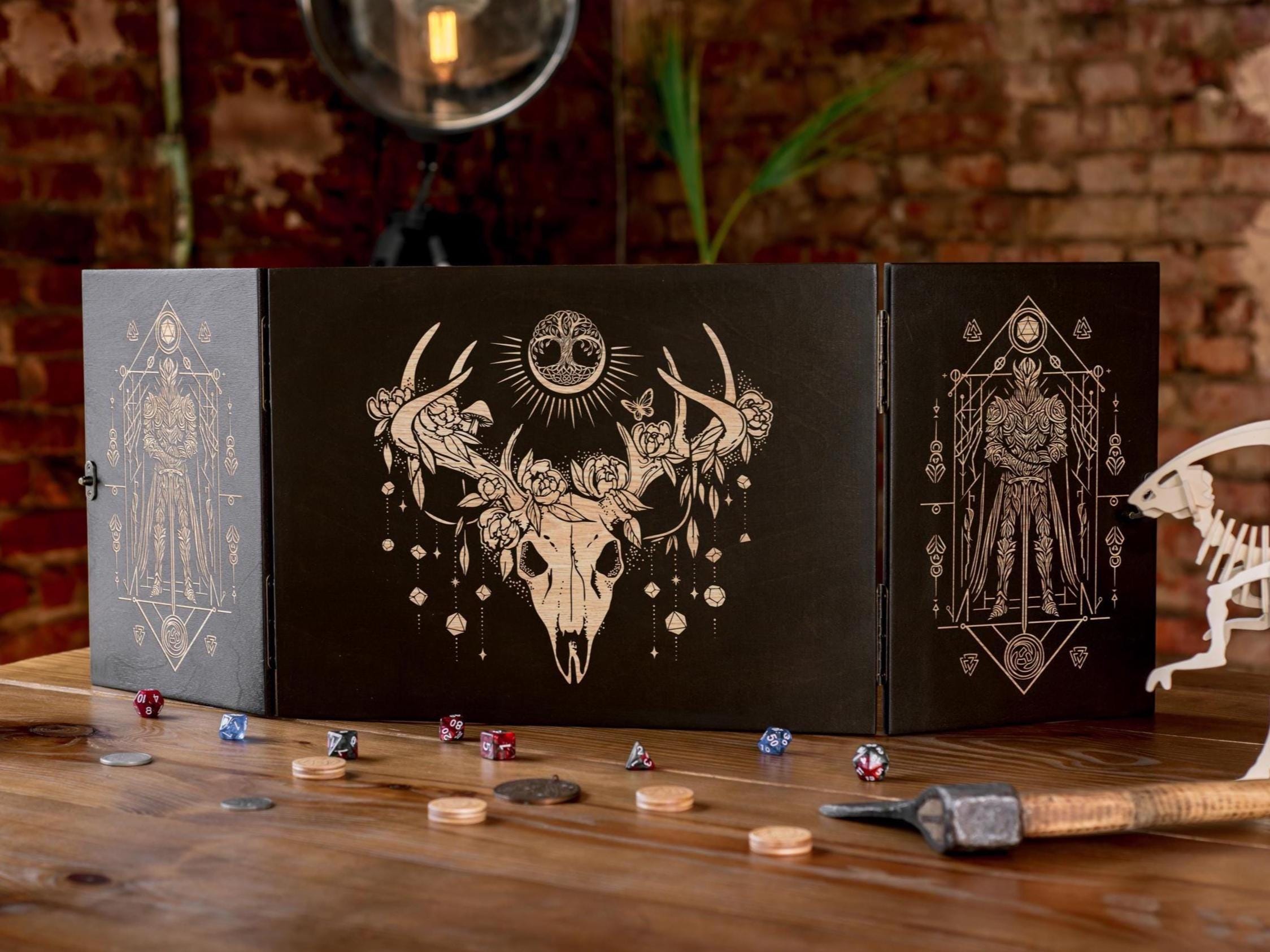 Schermo DM unico, schermo del Dungeon Master con indicatori di iniziativa, schermo del Game Master, regali del Dungeon Master, regali per giochi di ru