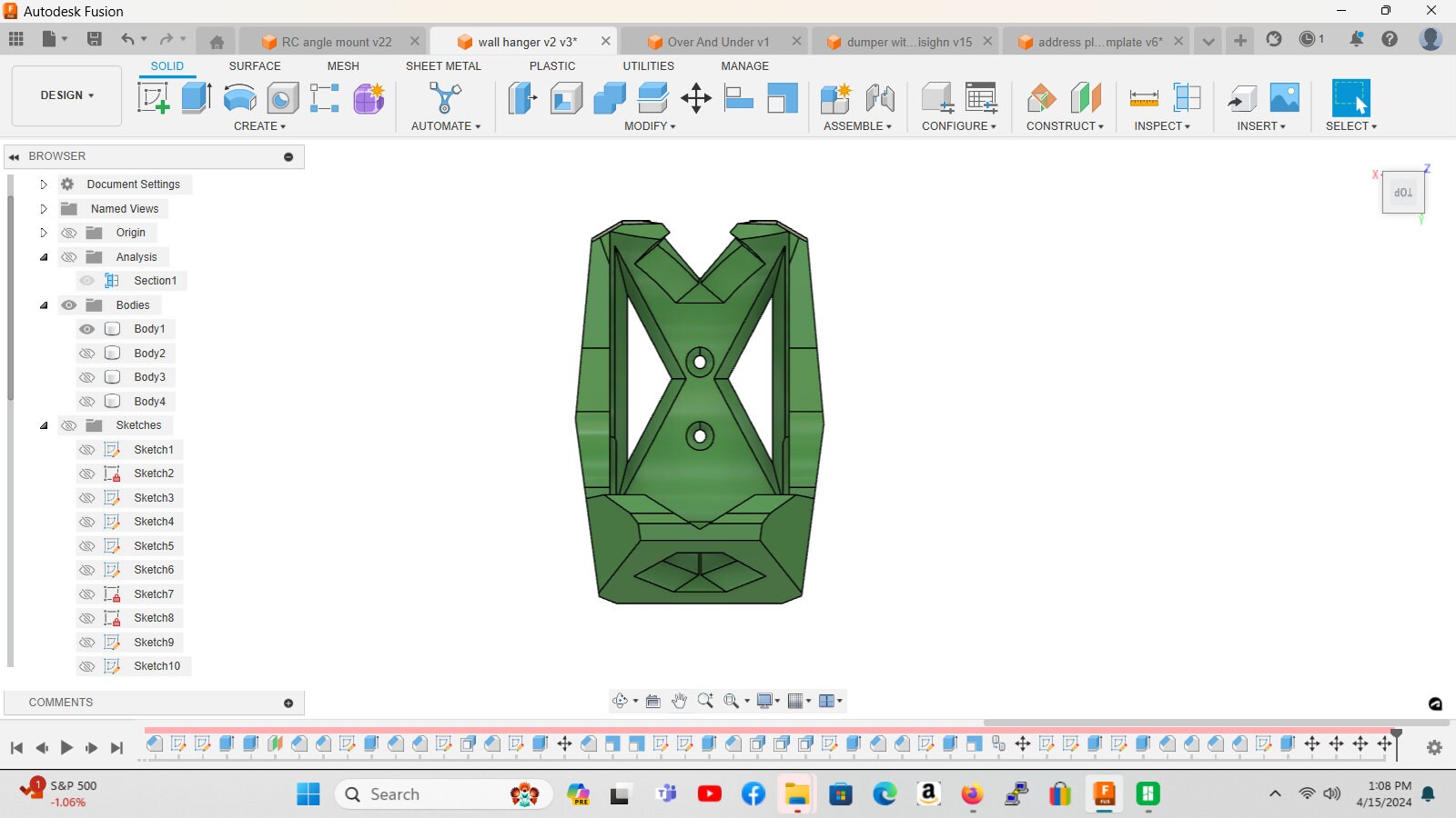 Supporto da parete per auto RC: scala 1/5 e 1/8, pneumatici da 5 pollici Max - Set di 2