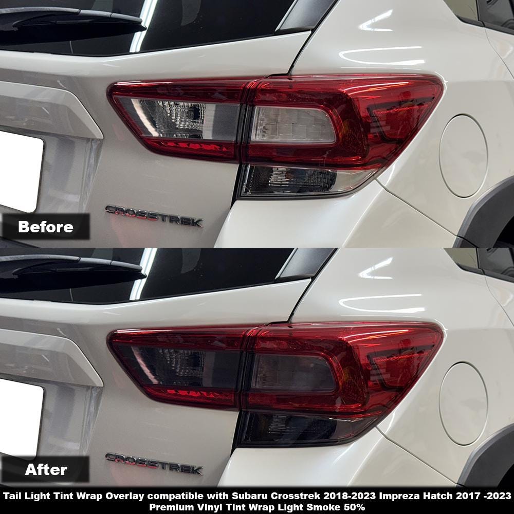 Crux Motorsports Tail Light Tint Vinyl Wrap Overlay Light Smoke 50% compatibile con Subaru Crosstrek 2018 - 2023 e Impreza Hatch 2017 - 2023