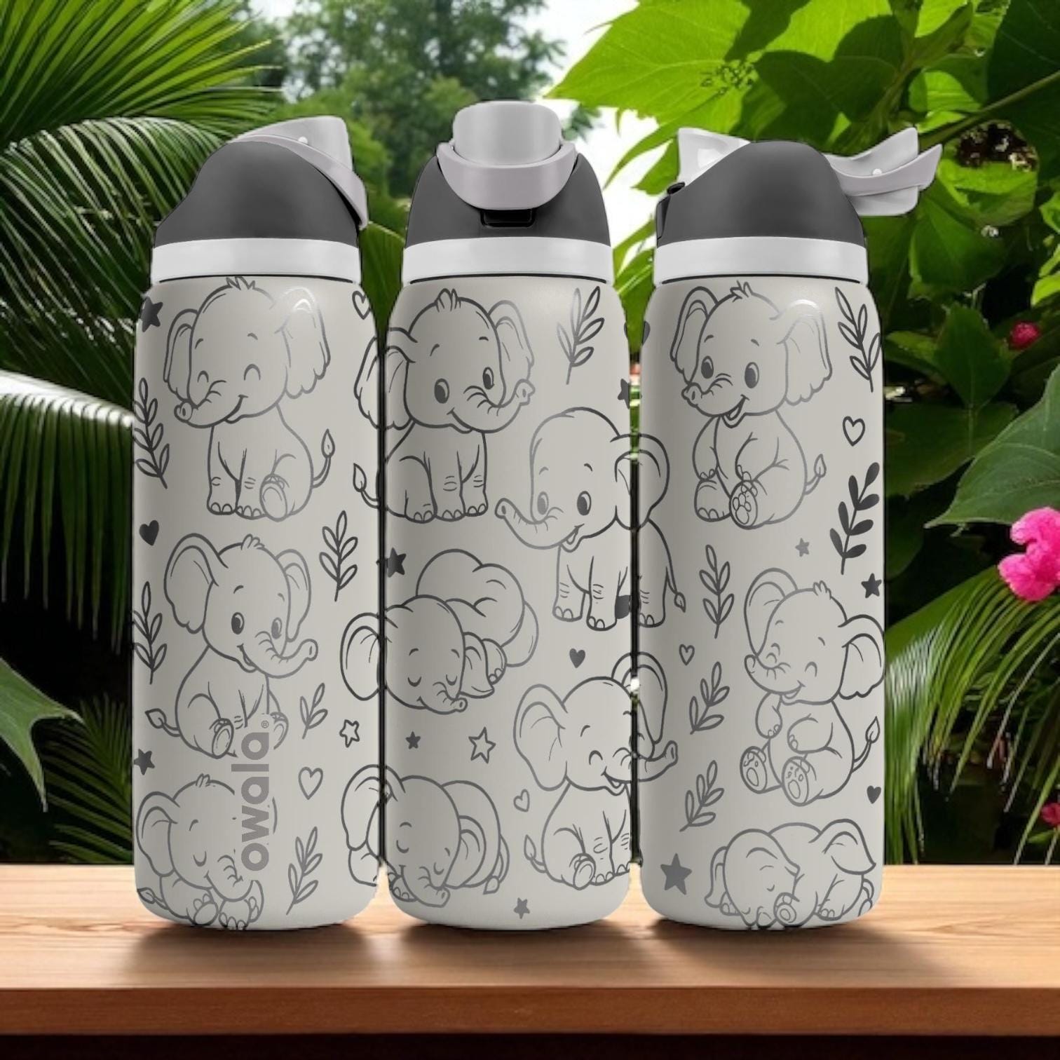 Bicchiere termico Owala a forma di elefante - 473 ml, 710 ml, 950 ml, 120 ml - Simpatico bicchiere a forma di elefantino per bambini - Bottiglia con i