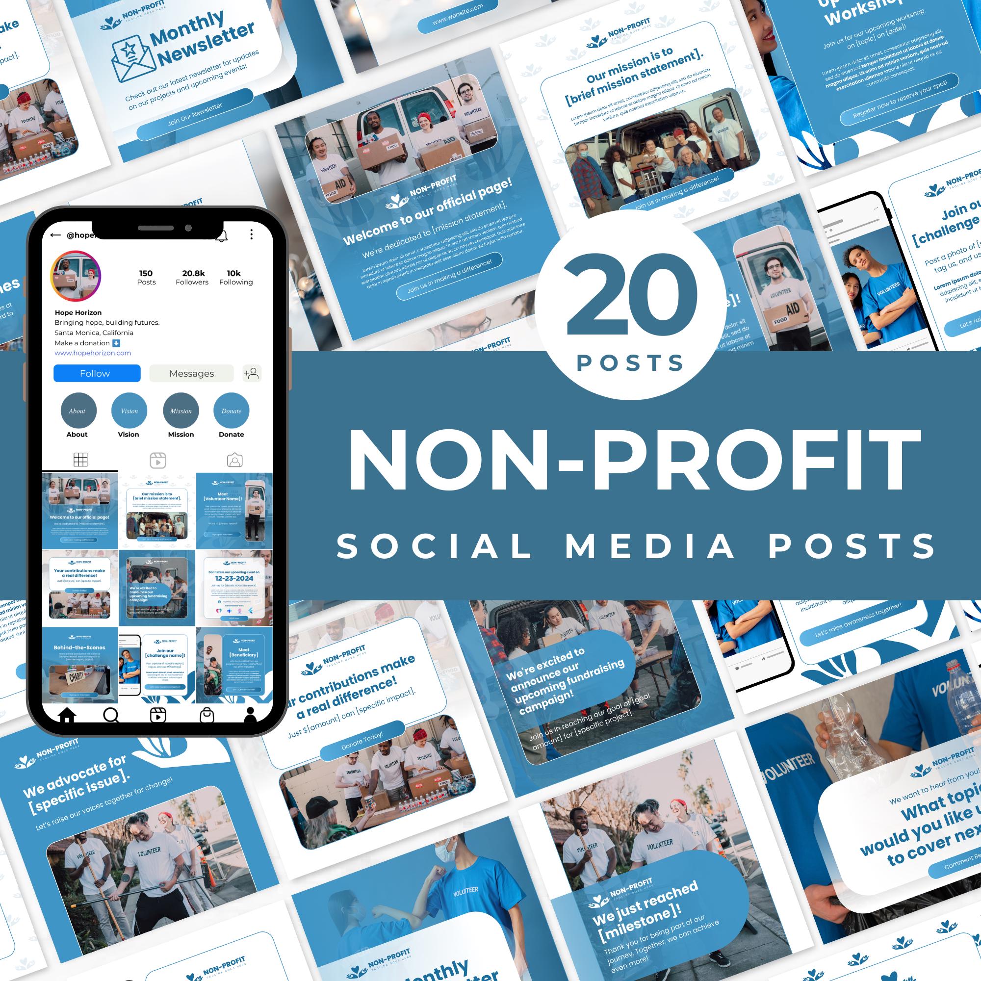 Modelli di post sui social media per organizzazioni non profit Modelli di Instagram per organizzazioni non profit Post di raccolta fondi di beneficenz