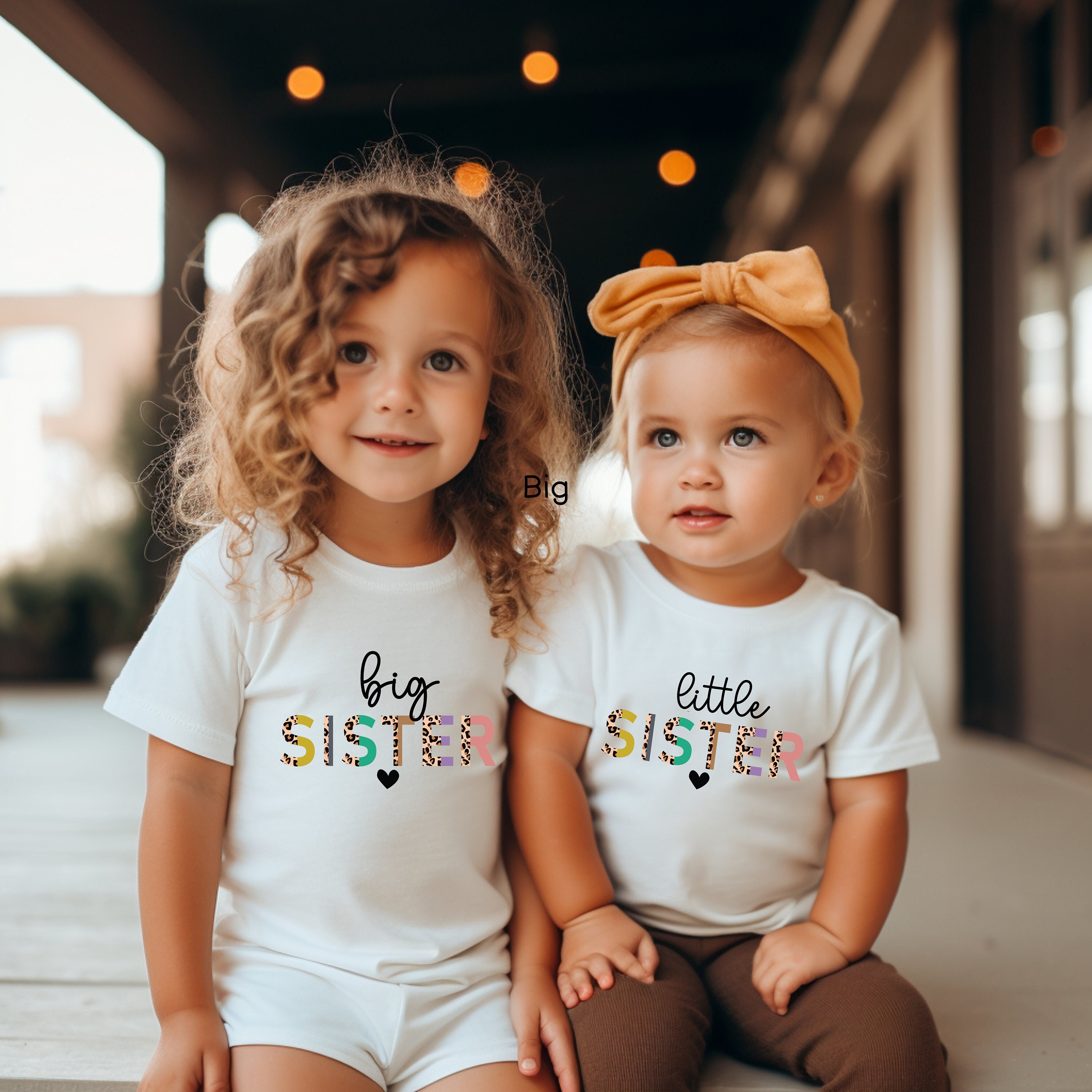 Outfit coordinato per sorelle, top coordinati per sorelle, maglietta per sorelle, regalo per bambini, look per sorelle, sorellina più grande