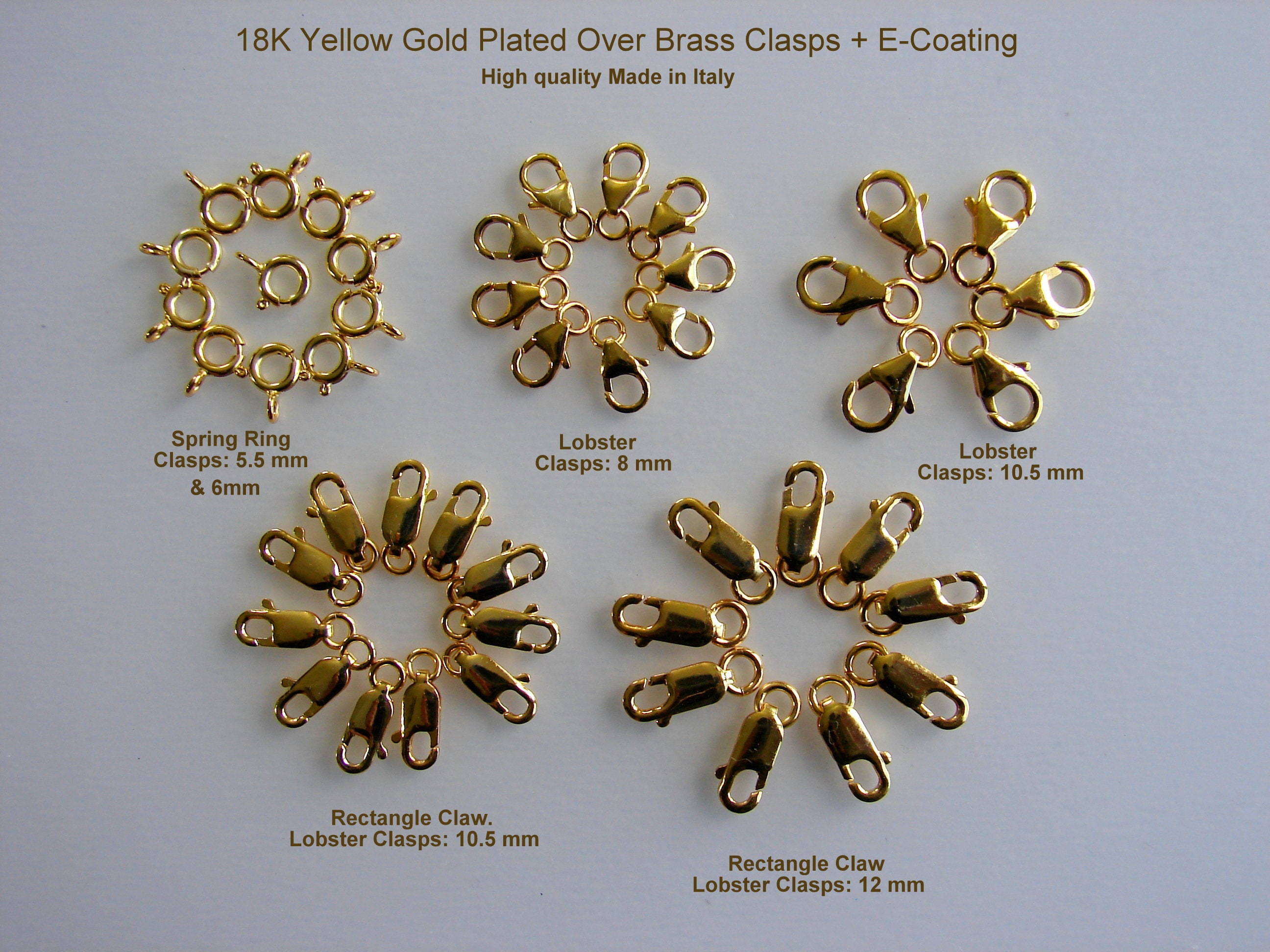 Placcato in oro giallo 18K su ottone + rivestimento elettroforetico. Vendita per 1 pz, 2 pz, 3 pz, 4 pz, 6 pz, 10 pz, 20 pz. ...