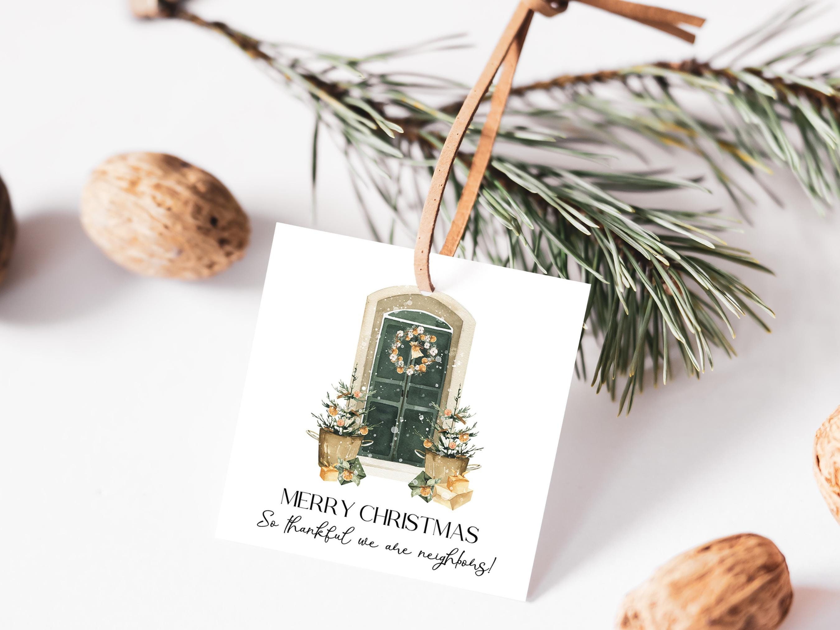 Etichetta di Natale per vicini Etichetta regalo di Natale stampabile per vicini Etichetta regalo per Natale Etichetta regalo per vicini Etichetta bisc