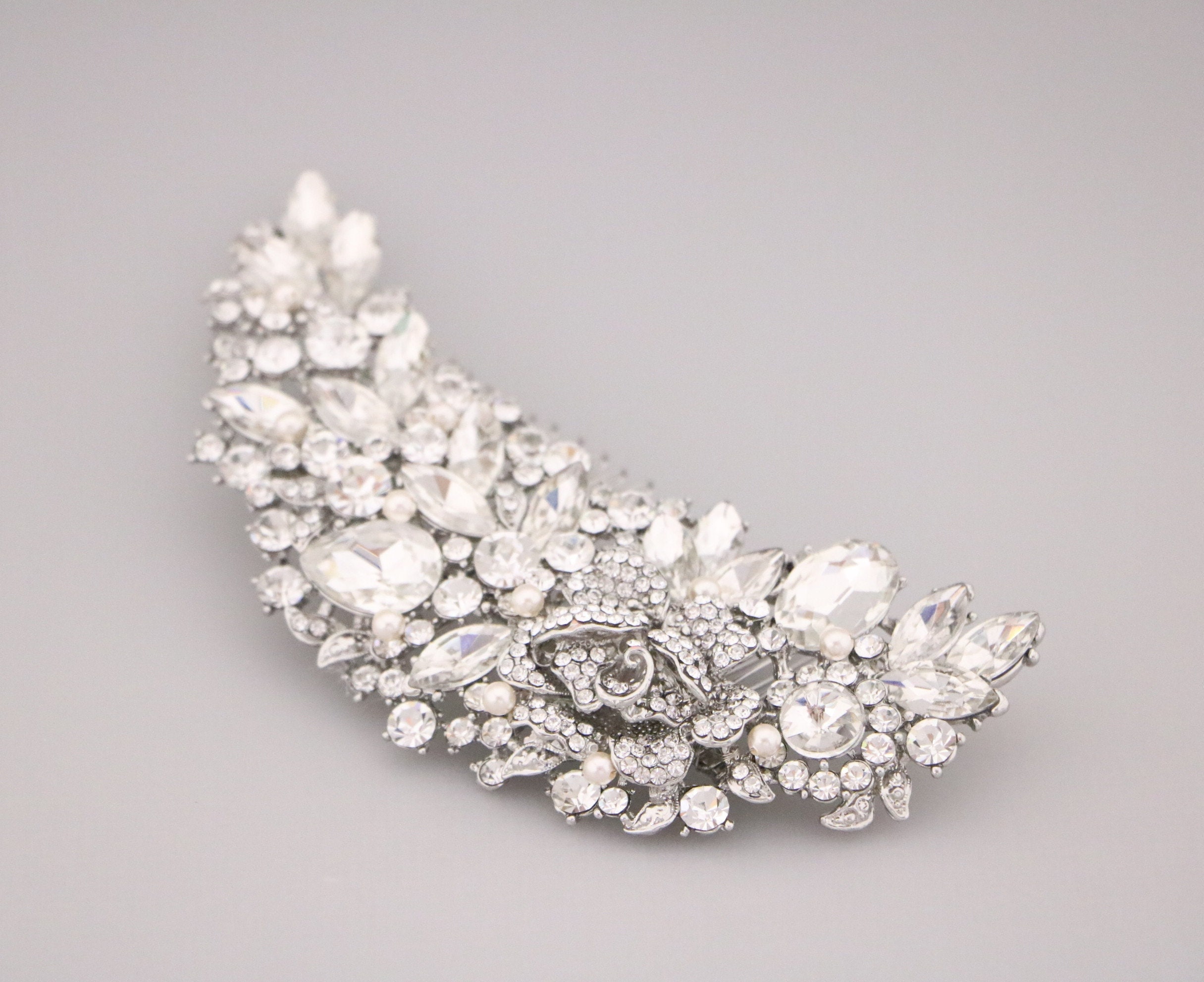 Pettine per capelli da sposa Pettine per capelli da sposa in oro rosa Pettine laterale Pettine per velo da sposa Pettine per capelli con strass per co