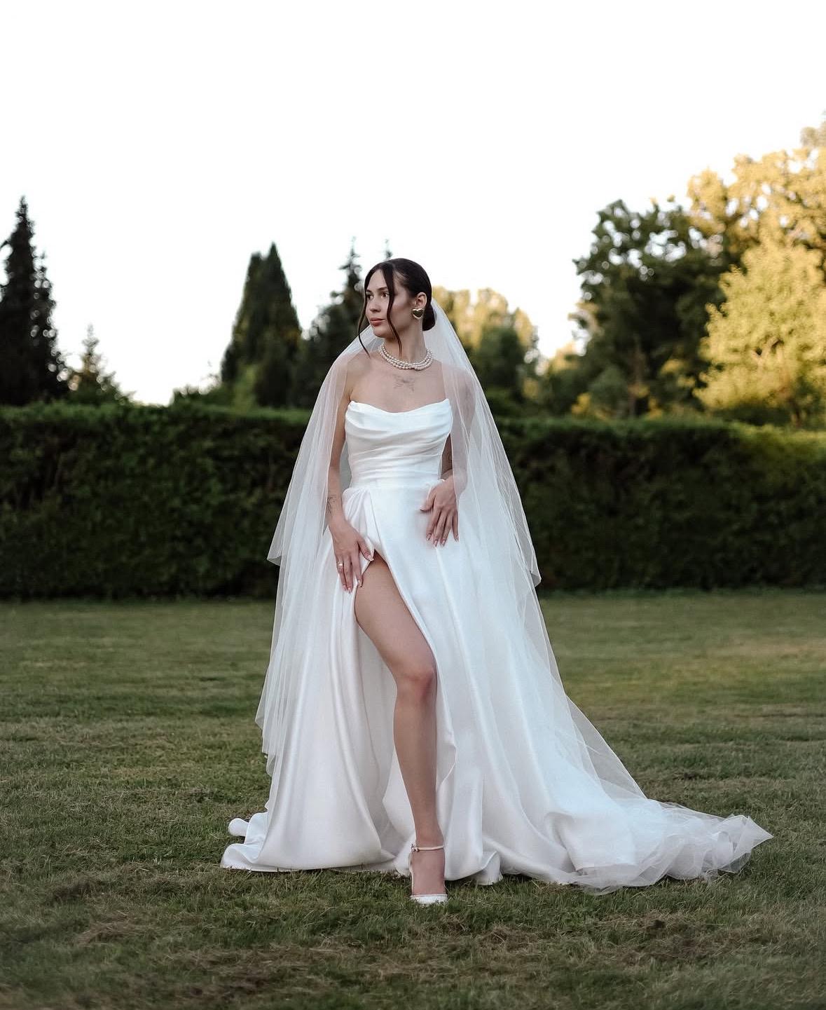 Velo da sposa a due strati, Velo da sposa classico a doppio strato, Velo elegante a due strati, Velo da sposa romantico a due strati, Velo da sposa a