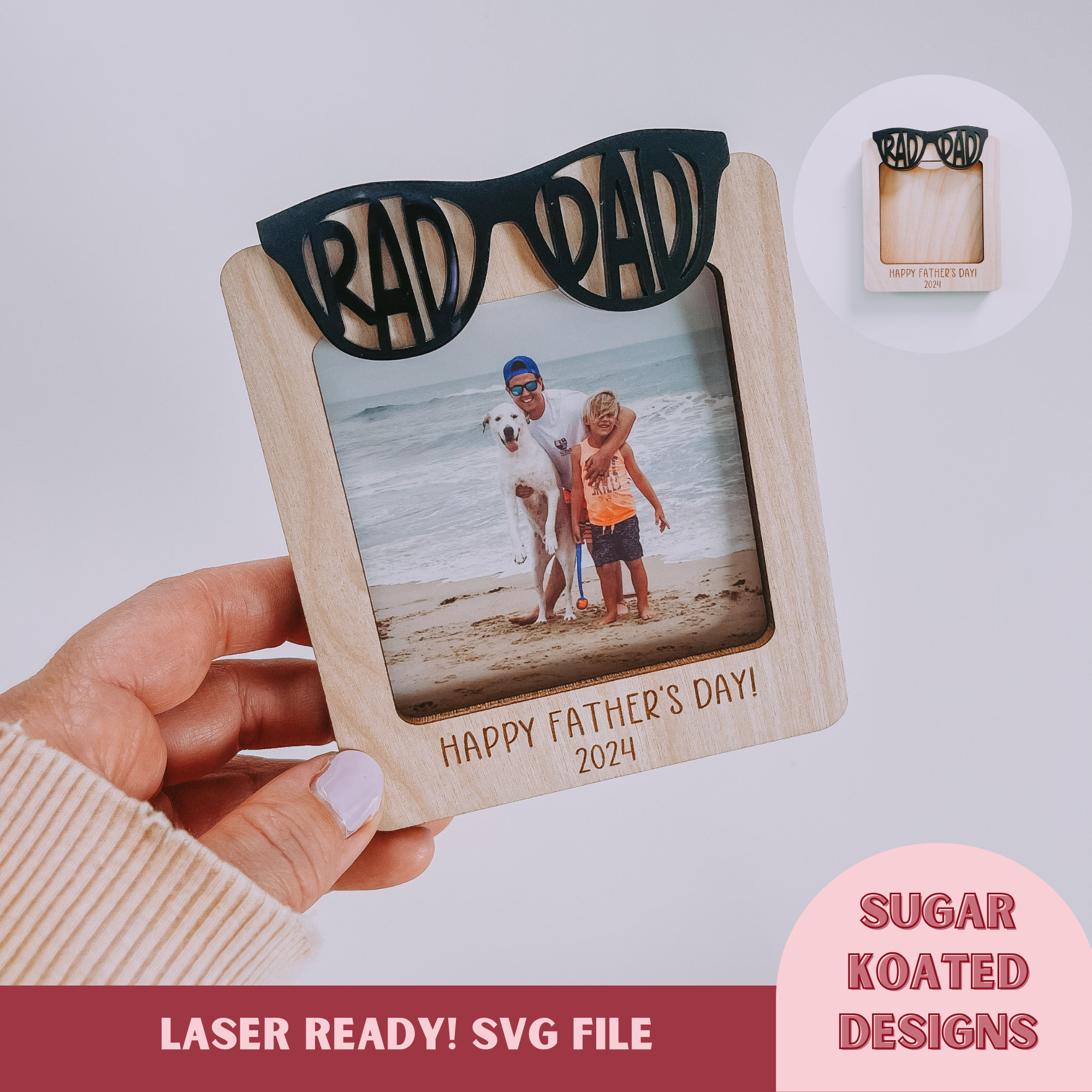 SVG Rad Dad, Cornice per foto del papà svg, File tagliato al laser, File laser, File SVG, File laser, File digitale, SVG per la festa del papà, Foto m